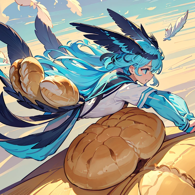 A wide variety of ice paint-covered school bags offering a wide variety of feathers.、amazing dynamism、amazing angle、unstable anti-gravity sandstorm、((Many friendly large variety of candy float closely together and chase each other.))、((surround each other'big variety of soft bread))