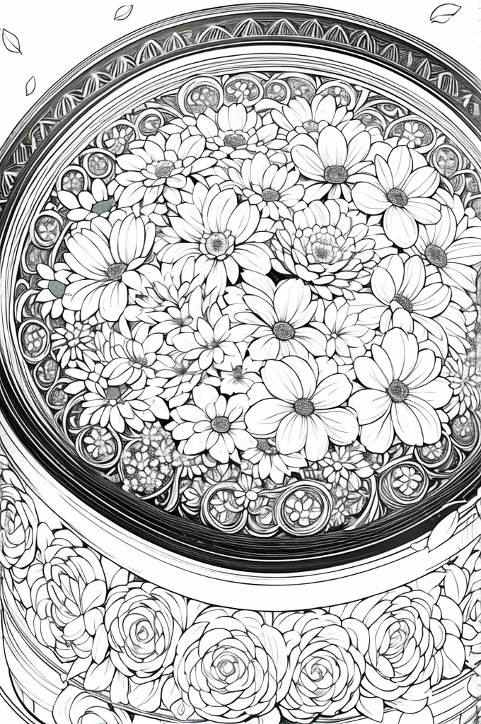 (best quality, highres, ultra-detailed), floral arrangements, delicate petals, fresh blossoms, preto e branco, intricate details