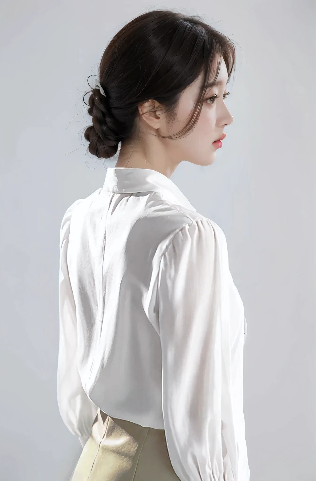 Korean woman, very beautiful face, (photo realistic:1.4),(masterpiece, 4K, best quality, very detailed),studio shoot,pictorial,photography,Realistic eyes, very detailed 얼굴, detailed lips, closed lips