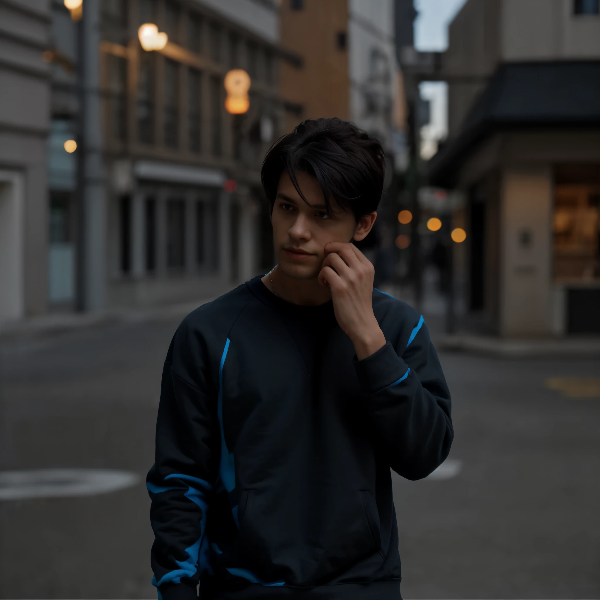 Realistic cotton material dark Black and blue colour sweatshirt