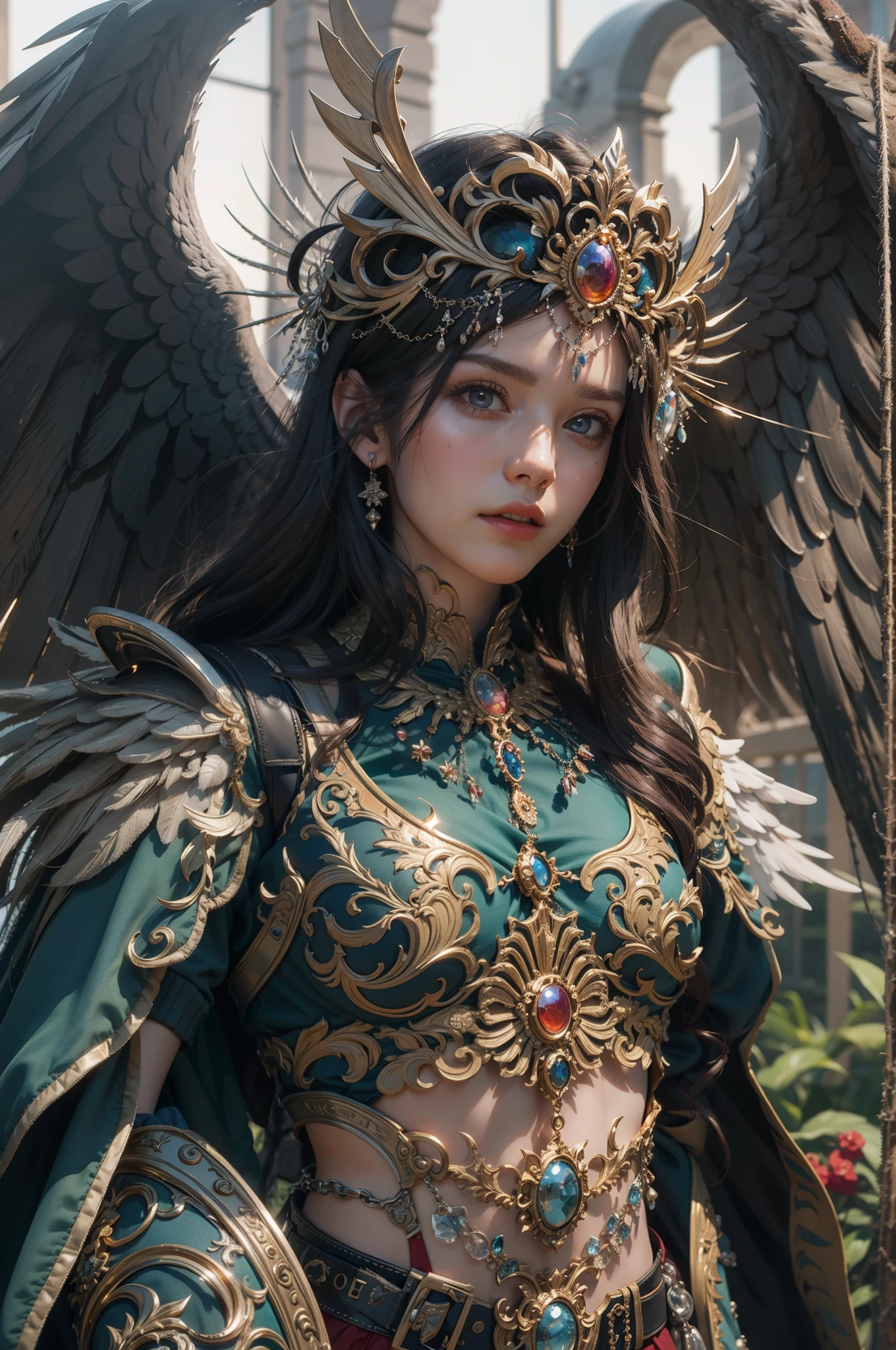 Archangel Michael、The Four Archangelasutepiece,Best Quality,ultra-detailliert,hight resolution,hight resolution,4K,Portrait in 4K,8K,8K Portrait,Unity 8k壁纸,extremely details CG,Realistic,Raw photo,Real person,a portrait photo of,Photorealistic,Shiny skin,Detailed skin,
