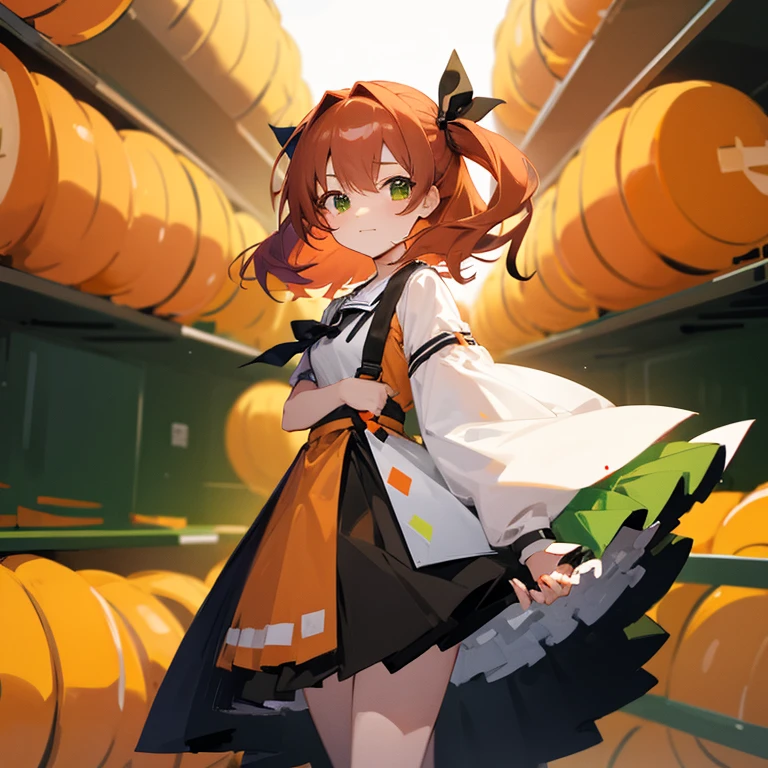 Female VTuber Mikan Lover Standing Picture Front Background Green