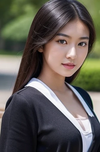 Young Asian women，front upright，Dress conservatively