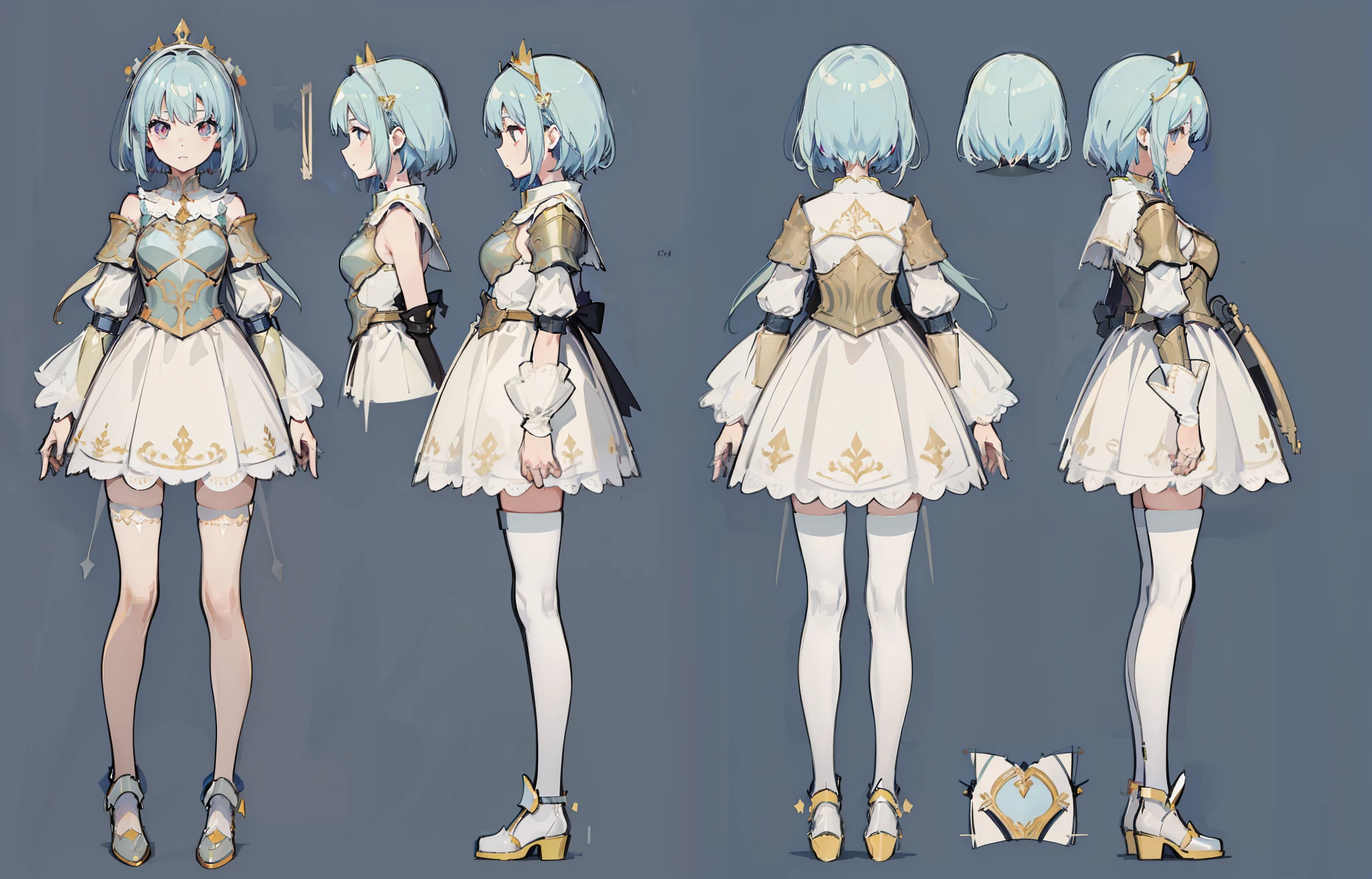 ung girl, wearing armor, concept art, whole body, (masterpiece: 1.2), (best quality: 1.ermanent