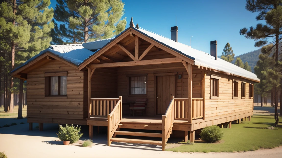 Dame los planos del chalet. 3d. Visto de los cuatro puntos laterales frontales