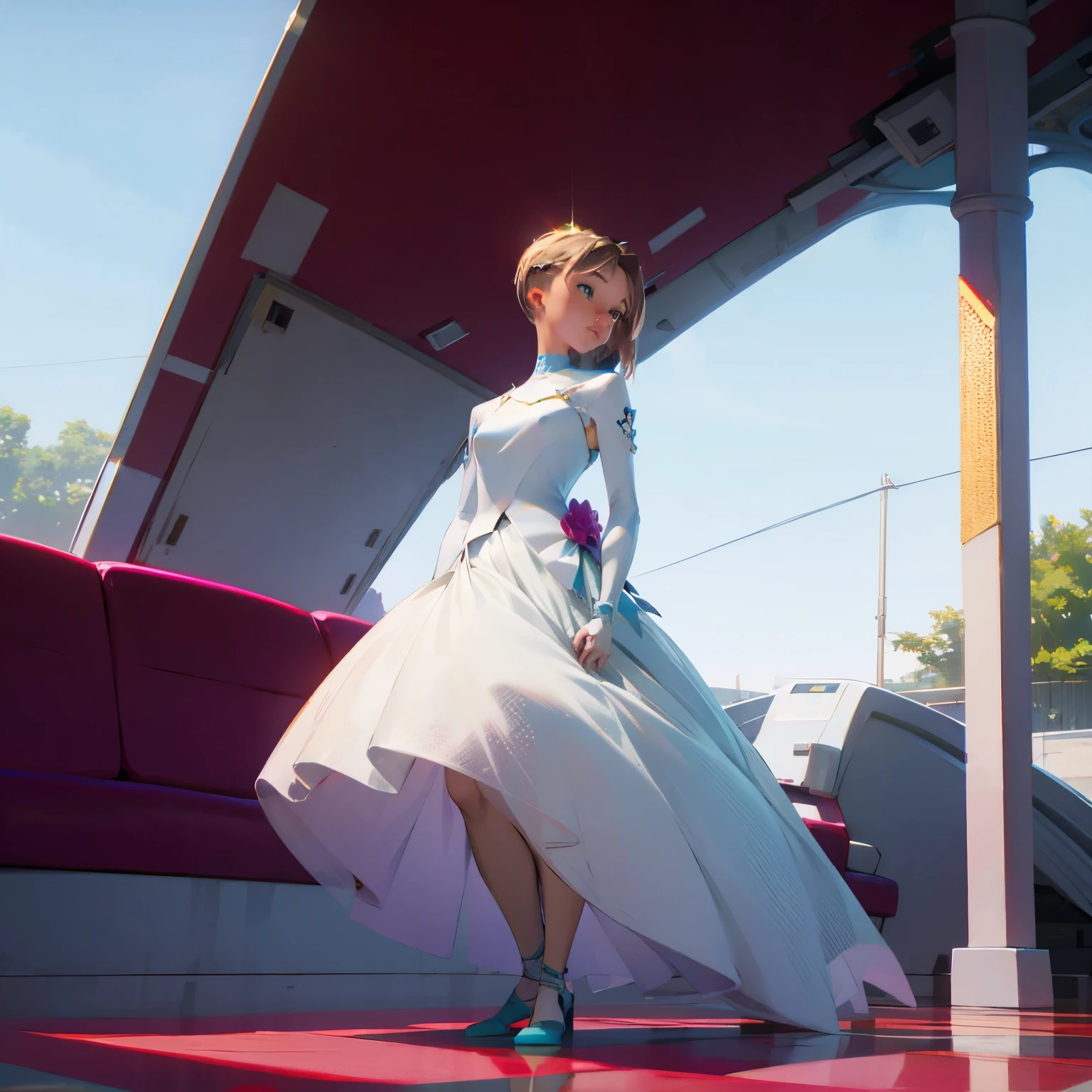 wearing a pretty dress