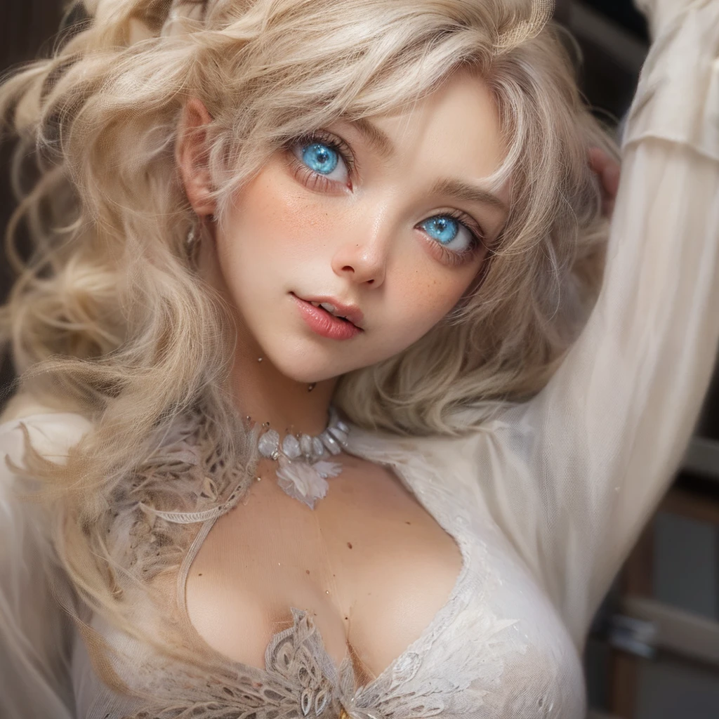 masterpiece, best quality,dutch angle,realistic, super detailed, ultra detailed, extreme detailed, extremely detailed, ultimate detailed, hyper detailed, beautiful eyes, beautiful hair, beautiful face, beautiful skin,full body, slim abs ,shiny skin ,ultra-detailed face, detailed eyes, lustrous lips,nsfw(1girl, solo),18 years old,pubric hair,amelia watson,blonde hair, blue eyes, choker, short hair, realistic eyes,nude lace,garter belt,socks,embarrassed,standing, BREAK holding flower,pison,Prison,gaol,underground,dark,