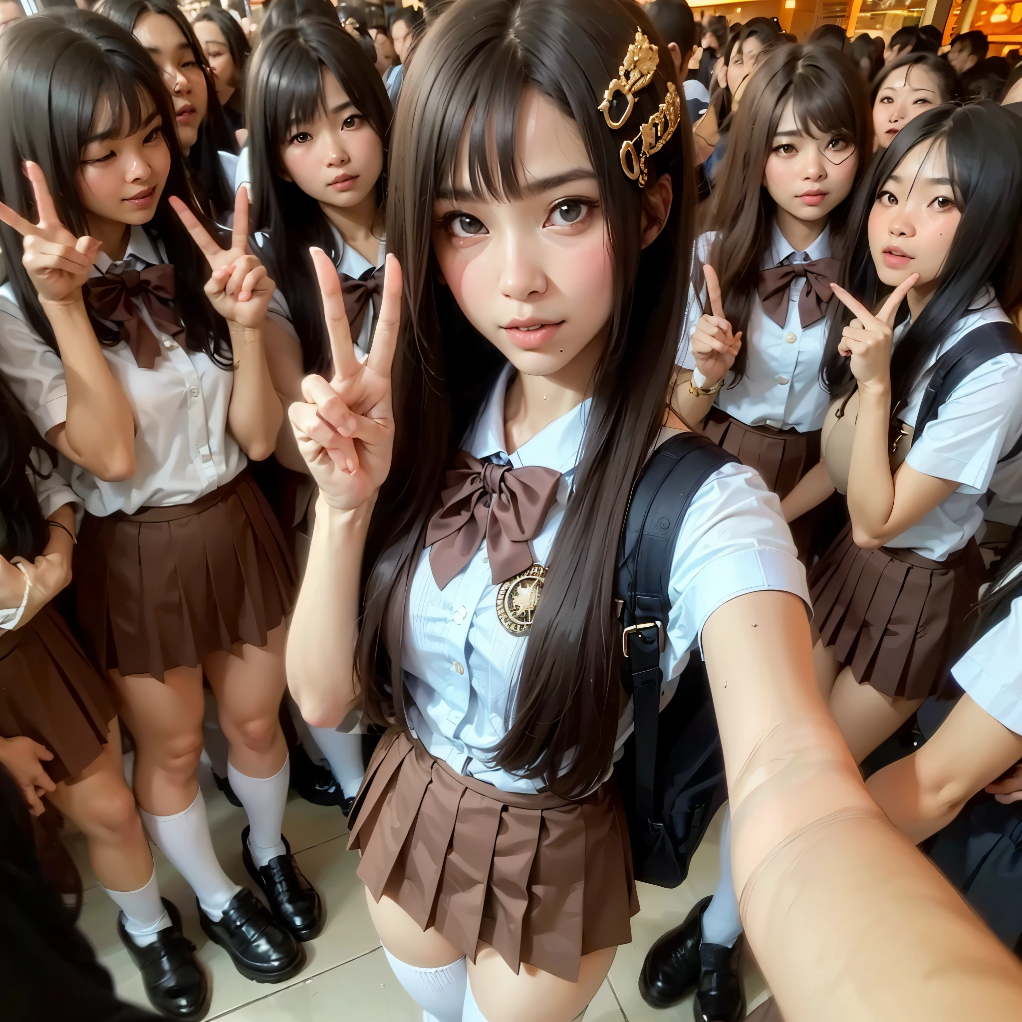 arafed asian girl with (((large breast))) wear uniform taking a selfie with a camera, 8k selfie photograph, jk uniform, anime thai girl, a hyperrealistic schoolgirl, brown long hair with bangs, beautiful anime high school girl, selfie shot straight on angle, japanese school uniform, ulzzang, girl wearing uniform, seifuku, japanese girl school uniform, arafed asian girl in uniform taking a selfie with a camera, 8k selfie photograph, jk uniform, anime thai girl, a hyperrealistic schoolgirl, brown long hair with bangs, beautiful anime high school girl, selfie shot straight on angle, japanese school uniform, ulzzang, girl wearing uniform, seifuku, japanese girl school uniform, (masterpiece, best quality:1.2),(8k,highres,RAW photo,realistic,photo-realistic:1.3),(detailed skin texture,detailed cloth texture,beautiful detailed face:1.25),professional lighting,photon mapping,beautiful soft light,radiosity,physically-based rendering,model shoot style, model shoot style, (extremely detailed CG unity 8k wallpaper), full shot body photo of the most beautiful artwork in the world, complex 3d render ultra detailed, looking at viewer, 18 yo, wet hair, real human skin, vibrant details, hyperrealistic, beautiful, octane render, 8k, best quality, masterpiece, an extremely delicate and beautiful, extremely detailed ,CG ,unity ,wallpaper, (realistic, photo-realistic:1.37),Amazing, finely detail, masterpiece,best quality,official art, extremely detailed CG unity 8k wallpaper ,extreme detailed eyes, (perfect face), shiny skin, colorful, highest detailed, vibrant colors, ultra high res, (high contrast), intricate, lens flare