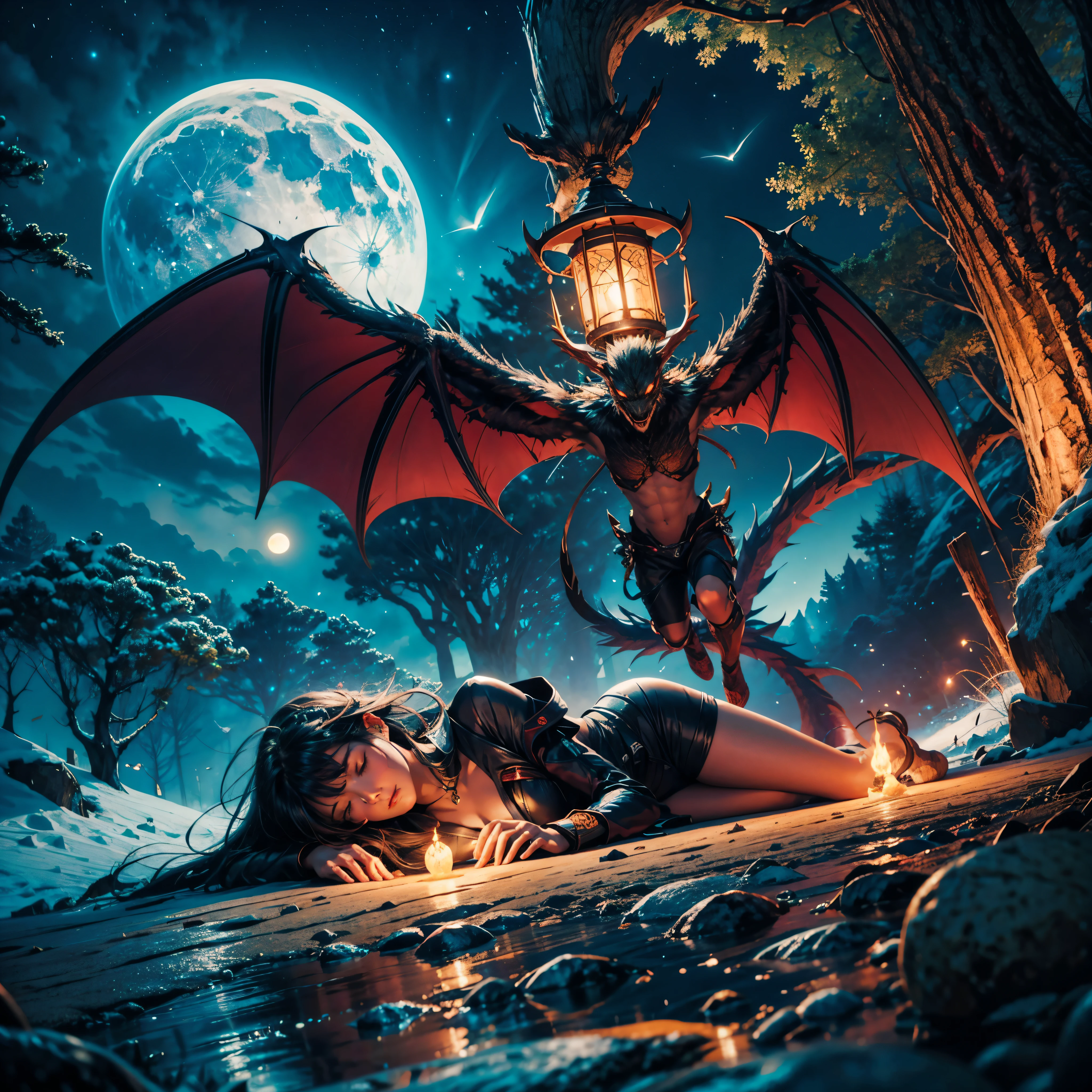 Totem ShootingStar The dragon sleeps in the forest, curled up in a kolachik,lying on its belly, The head lies on the snow nebulae hyper Nebula Moonrise epic moonset panoramic moonshine "Wood Dragon Totem" Unrealengine5 ultra masterpiece meticulously intricate ultra_high-details ultra_high-def ultra_high-res ultra_high-quality optimal ultra_sharpness ultra_photo-realistic ethereal_beauty fantasy_illustration:1.3 enchanting_gaze otherworldly_charm mystical_sky deep path equirectangular moonlit_night detailed_cloudscape:1.3 batlying_in_the_sky_background bat thong beholder legs_dangling_above_lava glowing_torches long_leges cgi vfx sfx reflex Octane_rendered extreme improved UHD focus XT3 accurate DSLR HDR romm rgb pbr 3dcg fxaa blay vivid colors-coded anti-aliasing fkaa txaa rtx ssao opengl-shaders glsl-shaders post-processing post-production cell-shading tone-mapping perfection volumetric Lightning contrast Cinematic moonlight backlight global illumination sunflower luminescence Crystalline varies multi etc. --s 1000 --c 20 --q 20 --chaos 100