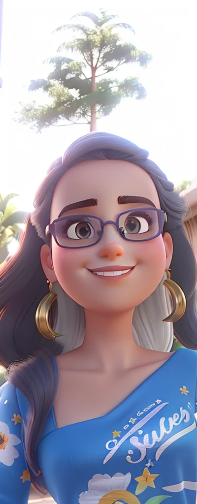 mulher bonita de oculos de sol cabelo comprido e liso estilo disney pixar alta qualidade qualidade 