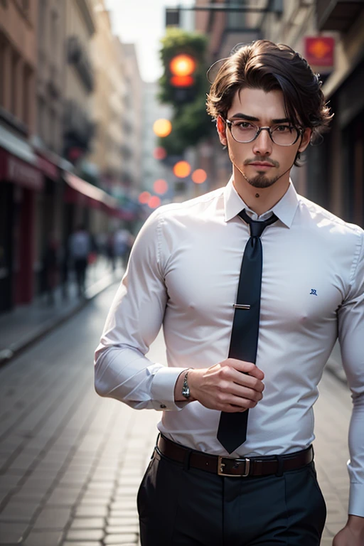homem de 27 anos sozinho, Cansado, triste, long sleeve dress shirt and dress pants, local com pouca luz, (obra de arte), (melhor qualidade), (detalhado), (8K), (HDR), (Papel de parede), (Cinematic lighting), (sharp focus), (intricado) --auto --s2