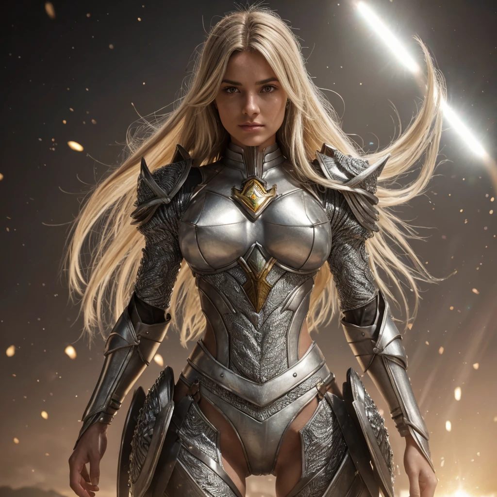 Knight of the Zodiac Aiolia de Leo, caveleira de ouro com capa branca, ataque na velocidade da luz, Saint Seya, (STYLE OCTANE RENDER!!!), (textura DIAMANTE REALISTA), CABELO REALISTA!!! (DIAMANTE BRILHANTE), (textura realista:2.0), (HDR:1.2), (4K), BLOND HAIR LONG, tiro de corpo inteiro!!!, camera low, TRAJE super detalhada ( ARMADURA), (GODDESS ARMOIRY ARMOR!) traje com pedras preciosas, ombreiras largas, nordic woman!, rosto angelical, symmetrical face, seduzir, coxas musculosas definidas, SALA DO TRONO MAJESTADE, corpo inteiro, mostre as pernas de calcinha dourada brilhante relusente, olhos azuis sensuais, coxas BRANCA, pernas, boca vermelha, olhos pequenos, nariz fino, (Nordic ethnicity), (MUSCULAR GIRL!), (STRONG GIRL!), pele branca, 25 year old girl skin clean, pele branca, skin clean, (OLHOS PERFEITOS!), hot girl, pele muito branca, albina, luzes piscando, sol (LENS FLARE!), (RAINBOW!)