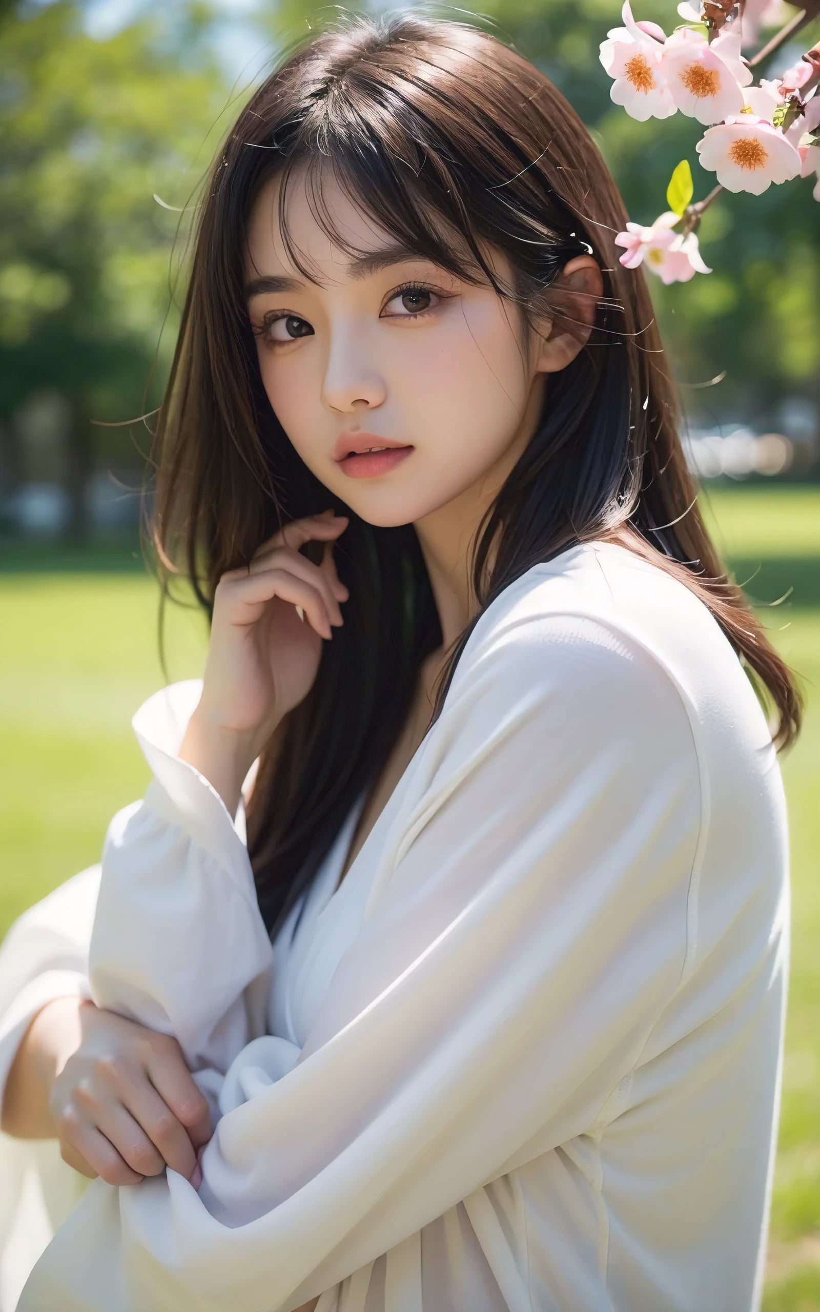 One Girl,beautiful girl,Photographed from waist to head、,fine grain, Perfect functionality, (masterpiece), (Highest quality), (Good quality), Intricate details, Ray Tracing, (See through), (Bokeh), (Written boundary depth), Perfect Skin, Happy, (Medium Hair), (Long Bob Style),((Black Hair)), (((Iris))),