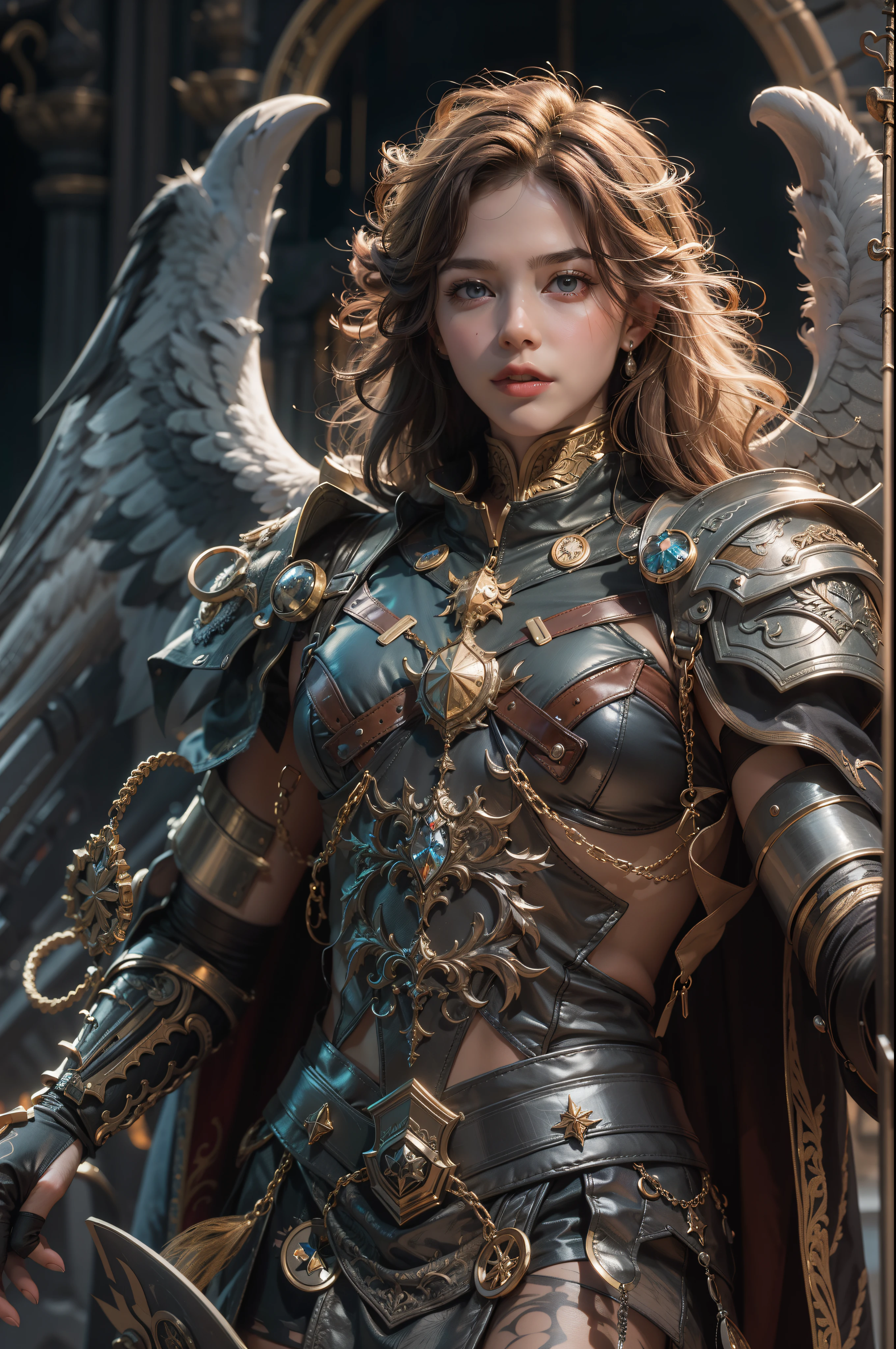 Archangel Michael、The Four Archangelasutepiece,Best Quality,ultra-detailliert,hight resolution,hight resolution,4K,Portrait in 4K,8K,8K Portrait,Unity 8k壁纸,extremely details CG,Realistic,Raw photo,Real person,a portrait photo of,Photorealistic,Shiny skin,Detailed skin,