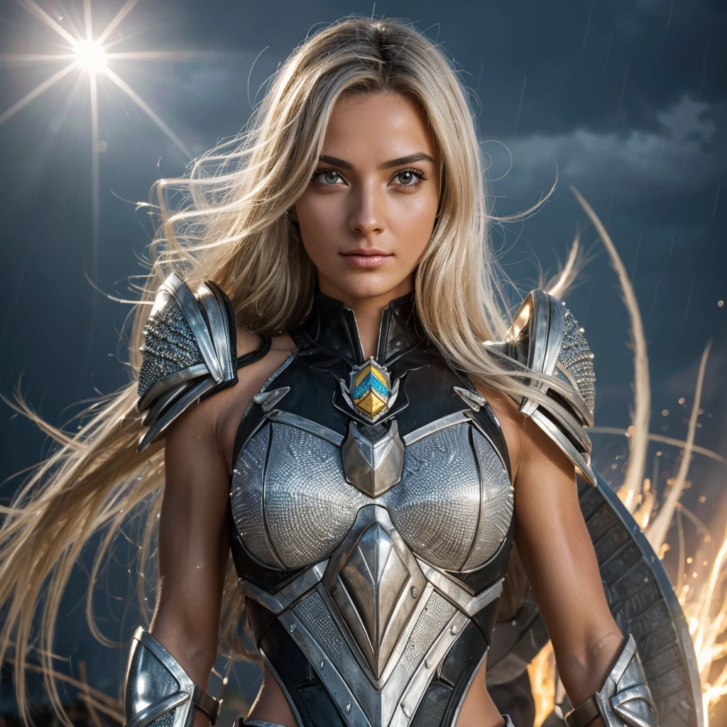 (RAW Photo, best quality), (Hyper Realistic),16k,(realistic, photo-realistic:1.5), Masterpiece,ultra high res, Stunning, (Camera_Top_View:1.5), ((Beautiful_Milf_Brazilian_Woman:1.4), ((Athletic_Body:1.3), (Suntan_Dark_Skin)), (fleshy luscious lips:1.4), (Lying_on_Futuristic_Intricate_Place_in_the_Space_Galaxy:1.4), (Gorgeous_Very_Long_Blonde_Hair:1.4), ((wearing_Futuristic_Intricate_Isometric_Fluid_Armor_and_Cloak_With_Galaxy_Effects:1.4)), (high detailed Skin:1.3), (Cleft_Chin:1.4), beautiful detailed eyes, naughty face, looking at viewer), natural lighting, volumetric lighting, (Film grain, Fujifilm XT3, 8k uhd, dslr, Lens), (maximalist photo 8k resolution, intricately detailed, complex, elegant, expansive, fantastica), high quality, hollywood lips, wide jaw line, wide lips, narrow beautiful nose, Cinematic, Hyper-detailed, insane details, Cinematic, Hyper-detailed, insane details, Beautifully color graded, golden ratio composition