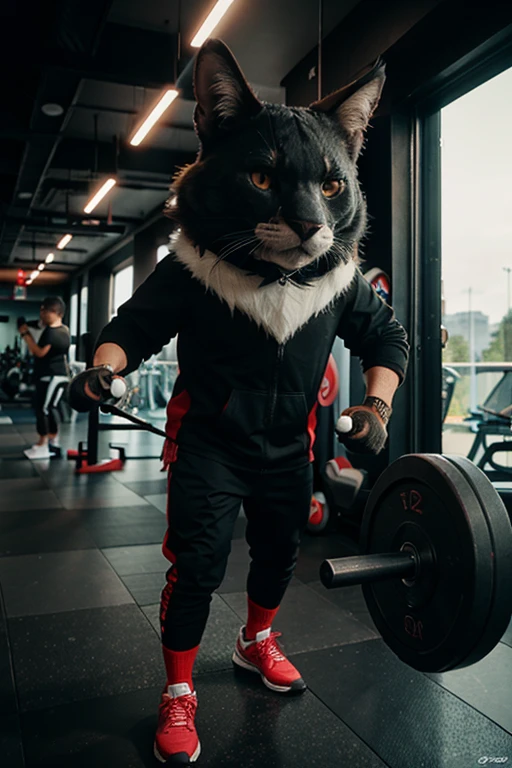 a gaming mascot who loves to go to the gym and plays valorant