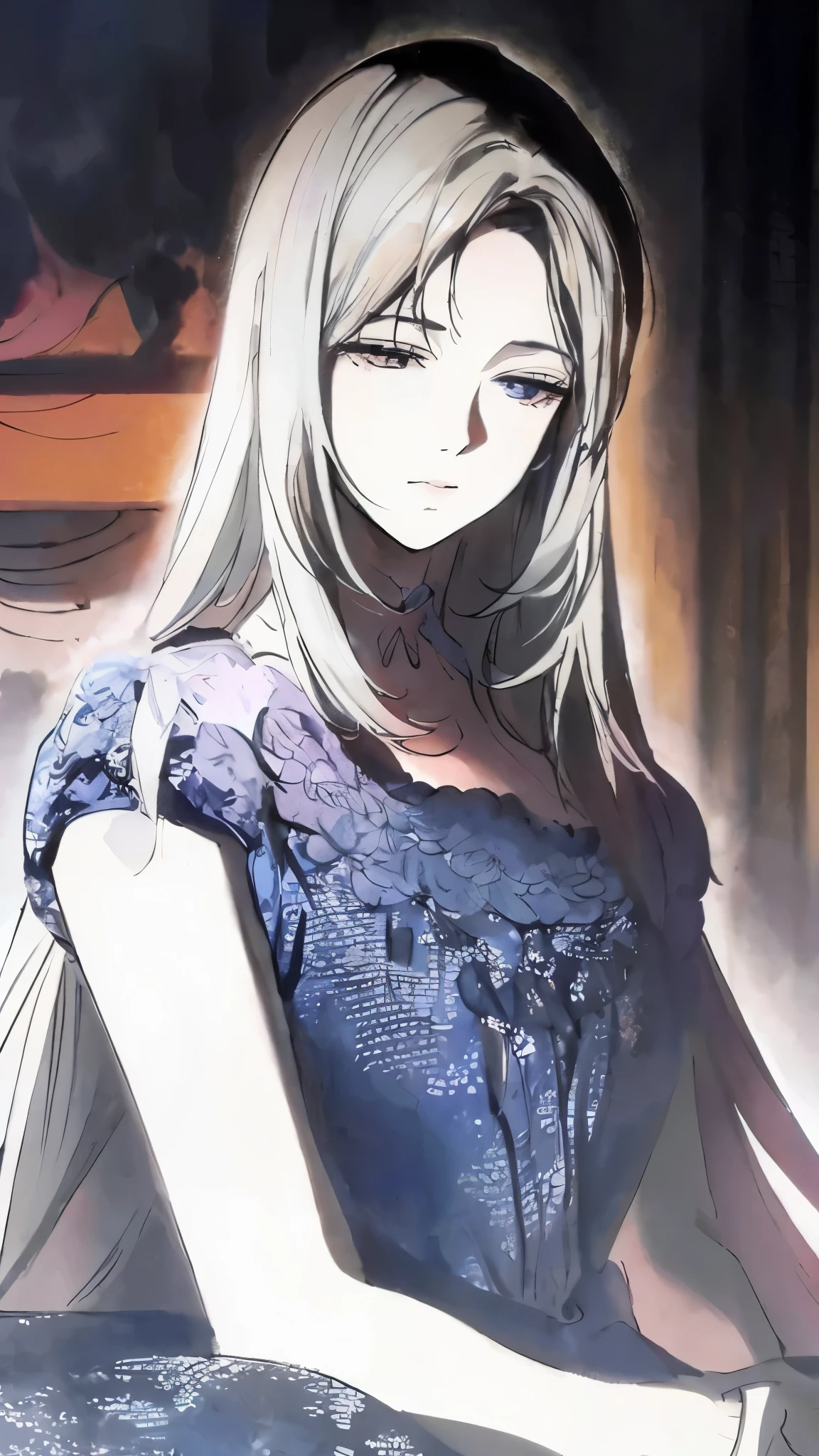 masterpiece, best quality, an extremely delicate and beautiful girl,an extremely delicate and beautiful, world masterpiece theater, ultra-detailed, highly detailed, best quality, blonde hair, highres, extremely detailed,1girl, best quality, illustration, looking at viewer, impasto, canvas, oil painting, realistic, realist ,real, pink eyes, long hair , straight hair. Vintage outfit