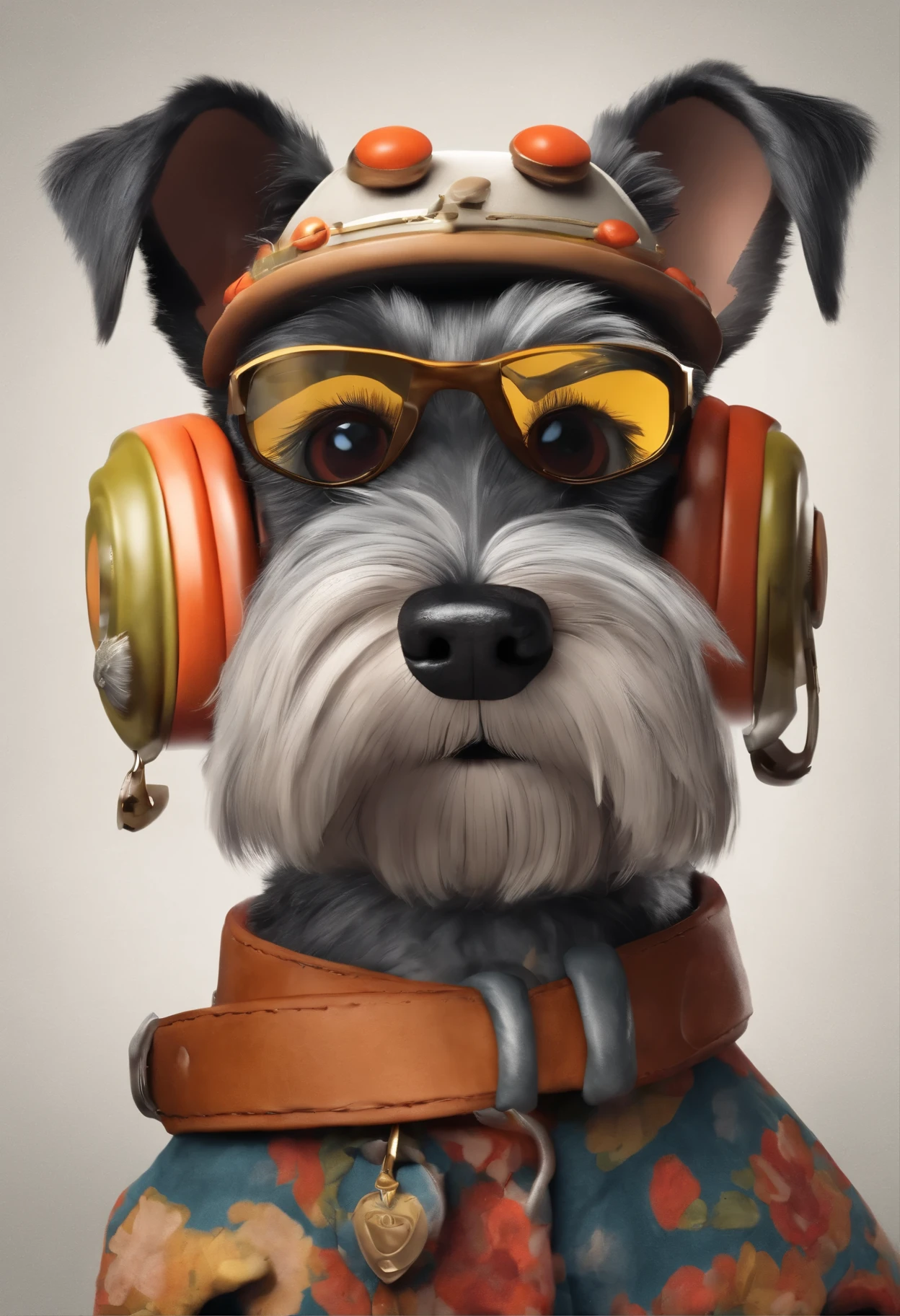 a  schnauzer character with the style of the studio Aardman