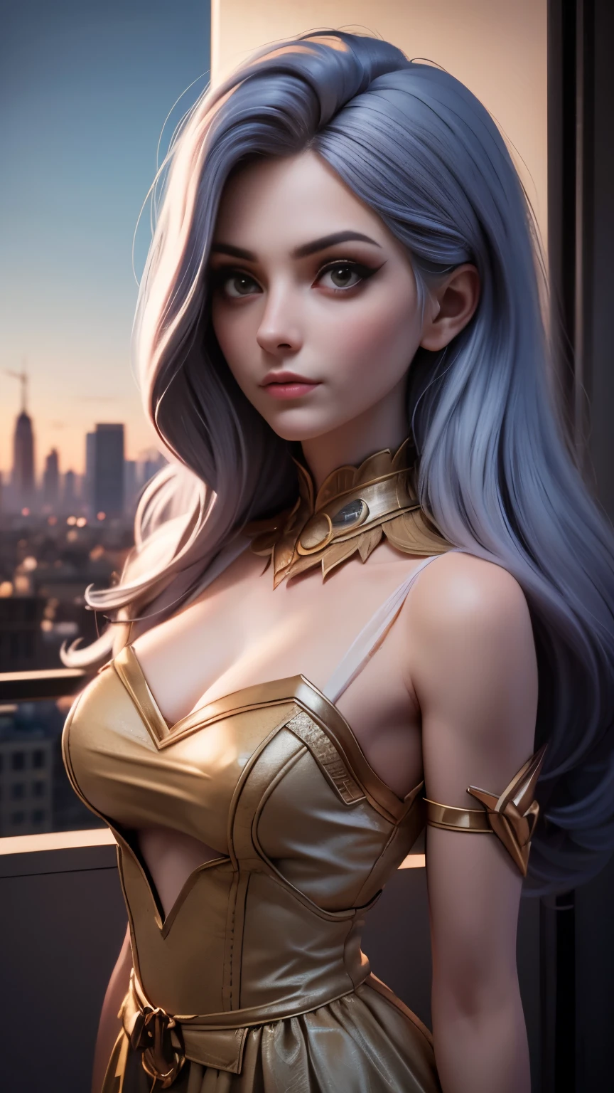 photo of rolyatistaylor, RAW, beautiful woman, ((portrait)), ((detailed face:1.2)), ((detailed facial feature, detailed skin, clear skin), (perfect proportioned body), (wearing an intricate dress:1.1) (high detailed city environment, apartment balcony), (realistic photo, best quality, detailed), (8k wallpaper), (cinematic lighting, dramatic lighting) (sharp focus, intricate)