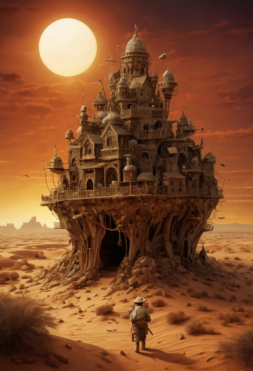 by alexander jansson, (arid , 3d-model but extremely beautiful:1.4), (intricate details, masterpiece, best quality:1.4) , Comic book cover art, graphic illustration, extremely detailed, highly professional, ciaroscuro, extreme low key, dark palette, overexposure , looking at viewer