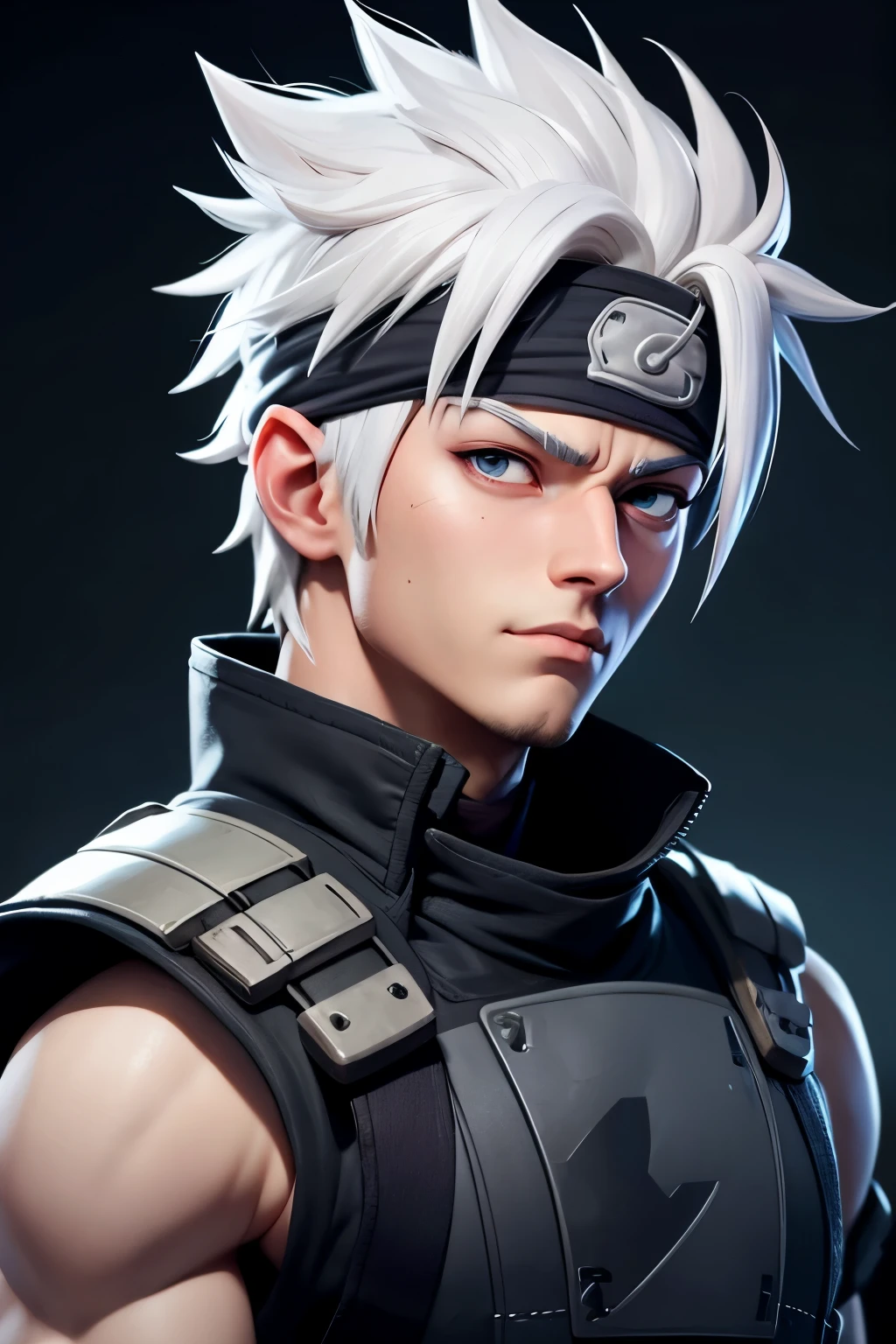 Kakashi boy , White hair, in the darkness