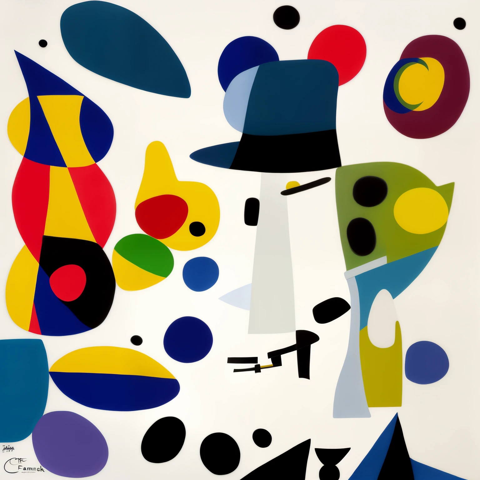 there are many cartoon characters of different colors on a white background, inspirado em Bernd Fasching, lieutenant Zoran Mušič, inspired by Joan Miró, by Cândido López, por Bohumil Kubista, por Noe Canjura, por Pál Balkay, inspired by Joan Miró, por Henric Trenk