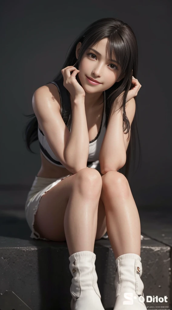 (best quality,ultra-detalhado),(Realistic:1.37),Tifa Lockhart,Rosto bonito e detalhado, textura ultra realista, rosto delicado, cute smile expression