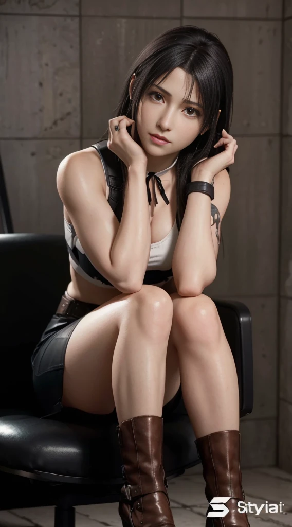 (best quality,ultra-detalhado),(Realistic:1.37),Tifa Lockhart,Rosto bonito e detalhado, textura ultra realista, rosto delicado, serious expression