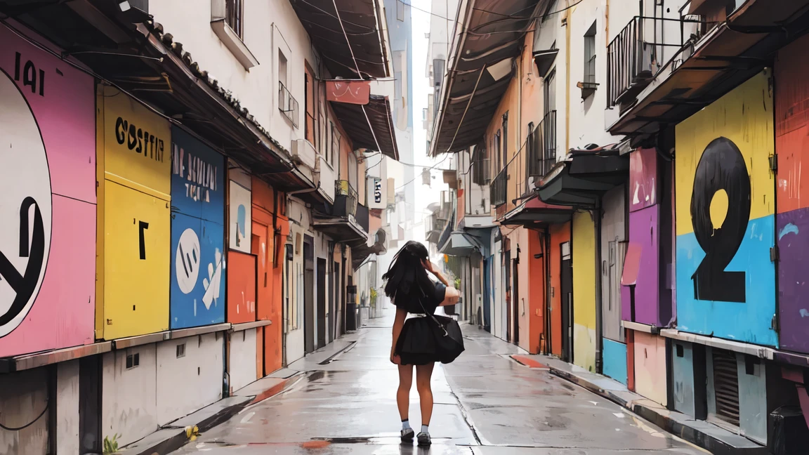 absurdo, high resolucion, Ultra detallado, (1 chica : 1.3), Lomografía BREAK, analogue photography, colores vibrantes, Enfoque suave, filtraciones de luz, Dream atmosphere, encanto experimental, Nostalgic appeal BREAK color field painting, Grandes extensiones de color, Expresionismo abstracto, Tonos llamativos, Impacto emocional, atmospheric depth, enfoque minimalista BREAK , space exploration, Cuerpos celestes, Astronomical phenomena, Scientific discoveries, Maravillas de&#39;otro mundo, Una chica hermosa, HD (ultra detalles) Observar al espectador con ropa de calle al estilo hip-hop, Diferente, colorido, Largo, Heavily color-treated hair 🌈