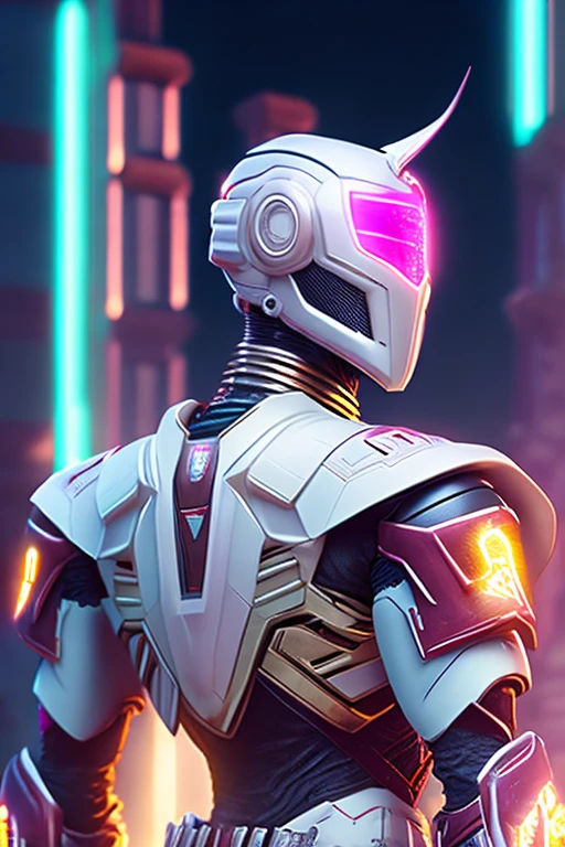 portrait, 《Power Rangers》zombie white ranger, biology, complex robot, grow fully, surreal, Crazy little details, The lines are extremely clear, cyberpunk aesthetic, Zbrush Central Featured Masterpieces, gothic brutalist cathedral, cyberpunk, Winning photo, Bokeh, neon lights, cybernetic limbs