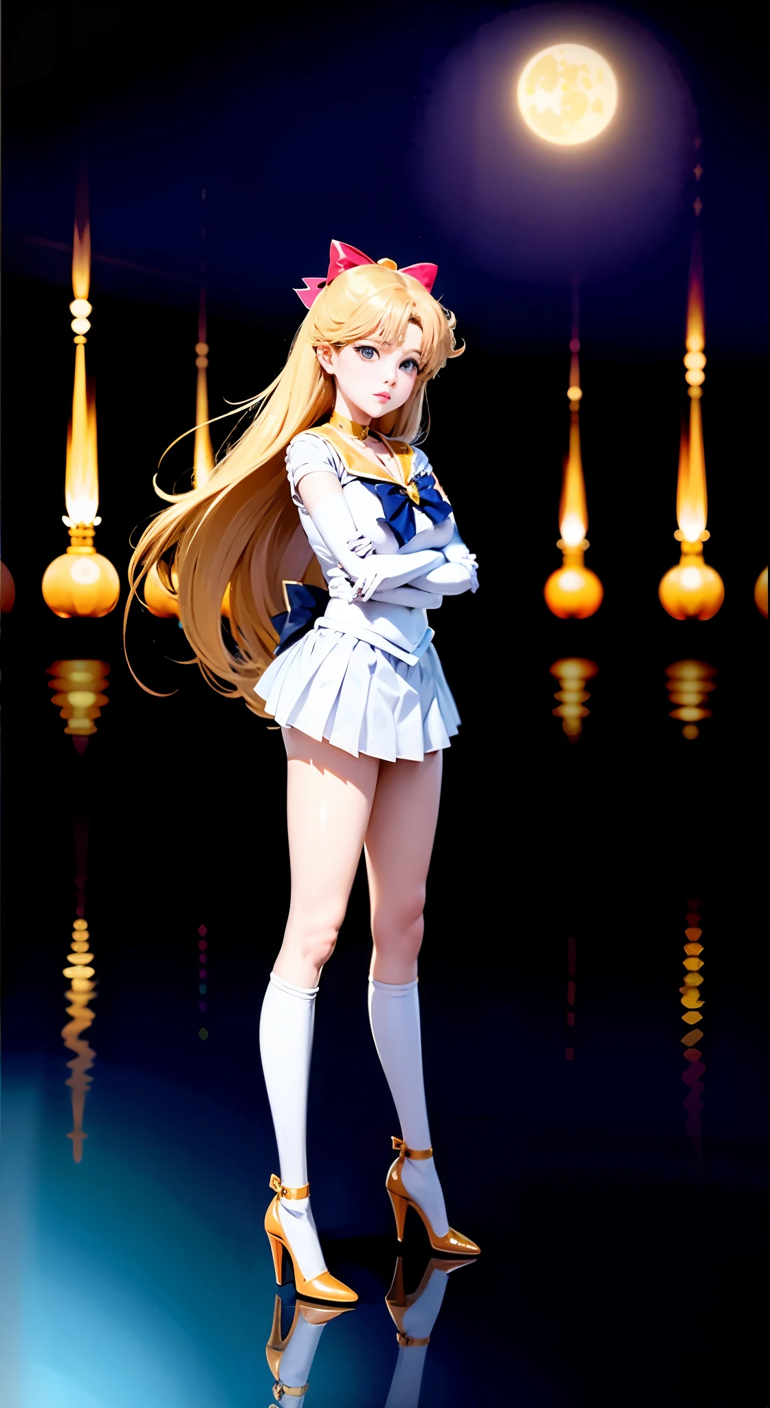 リアルphotograph、real image、Highest image quality、プールサイドでポーズをとるsailor suitの金髪の***, anime girl ,  photograph, anime , sailor venus 、Style that shows off white panties, Ann Takamaki from Persona 5, Ayaka , sailor suit, junko enoshima, azur lane style, summer、, sailor moon!!!!!!!!, - Artist: sailor moon, anime girl in real life, Advertisement 