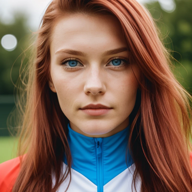 ich bin Alina, 23 jahre, rote Haare, blue eyes, sportlich, portrait photo, large cutout