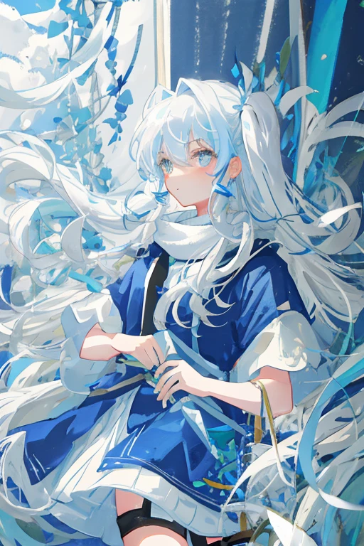 Long blue-white hair