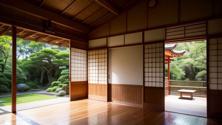Casa no meio da floresta, linda casa na estrada na floresta, casa japonesa, exuberante paisagem japonesa, exuberante floresta japonesa, arquitetura japonesa antiga, japanese temple, casa na floresta, natureza japonesa, japanese temple, Ito Jaku com tranquilidade fundo da floresta Arquitetura japonesa inspirada em Chu, casa na floresta, apartamento de madeira tranquilo
