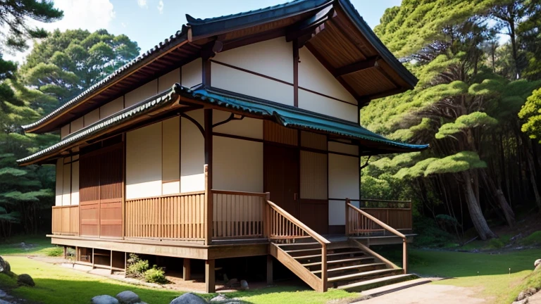 Casa no meio da floresta, linda casa na estrada na floresta, casa japonesa, exuberante paisagem japonesa, exuberante floresta japonesa, arquitetura japonesa antiga, japanese temple, casa na floresta, natureza japonesa, japanese temple, Ito Jaku com tranquilidade fundo da floresta Arquitetura japonesa inspirada em Chu, casa na floresta, apartamento de madeira tranquilo