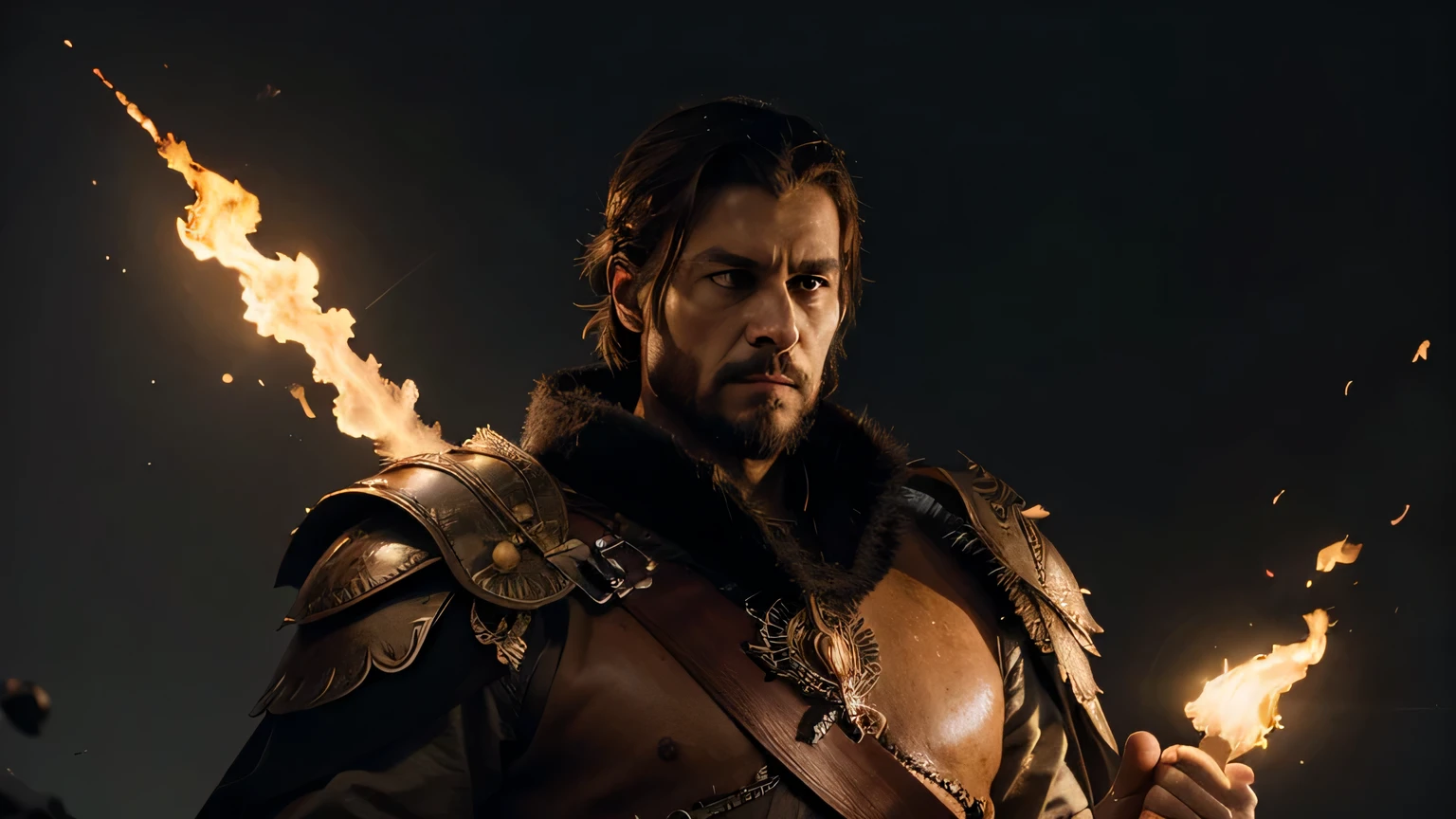 create an image of a stoic king in his element