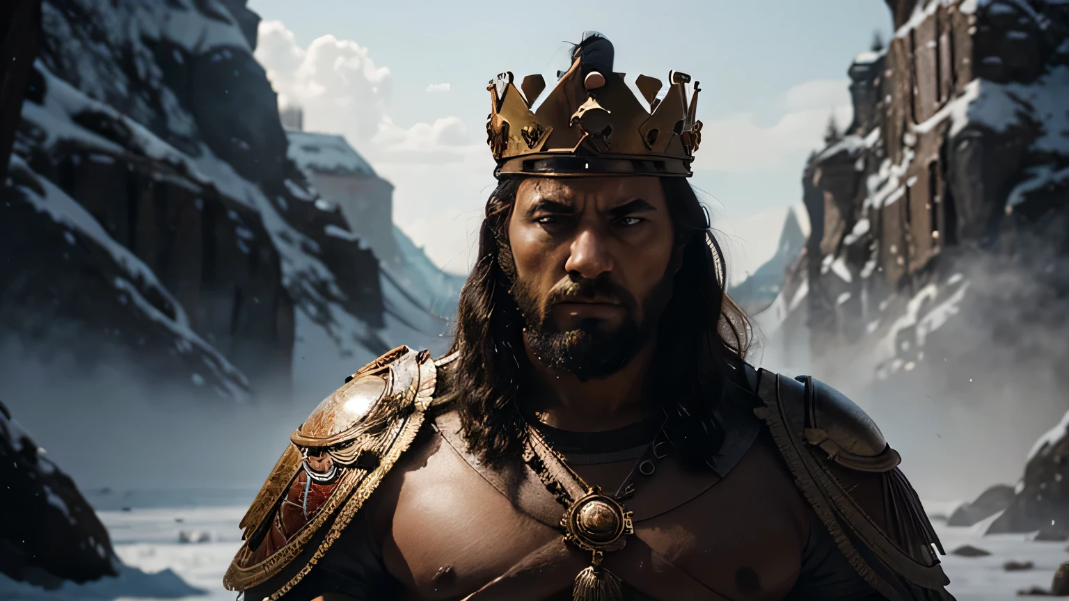 create an image of a stoic king in his element