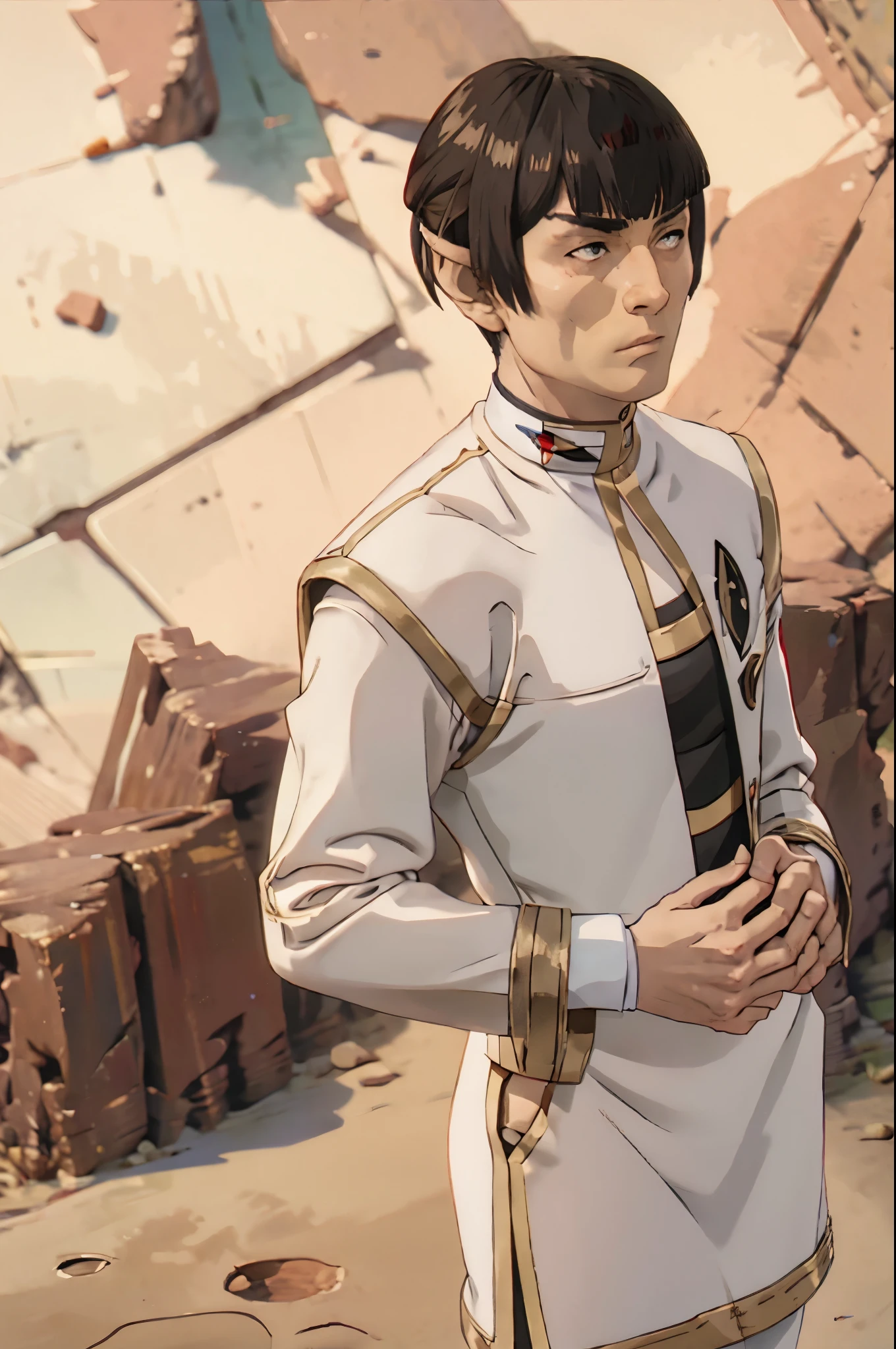 wz_sousou_no_frieren_style fullbody fullframe vulcan
pointed ears
pointed eyebrows
blunt bangs