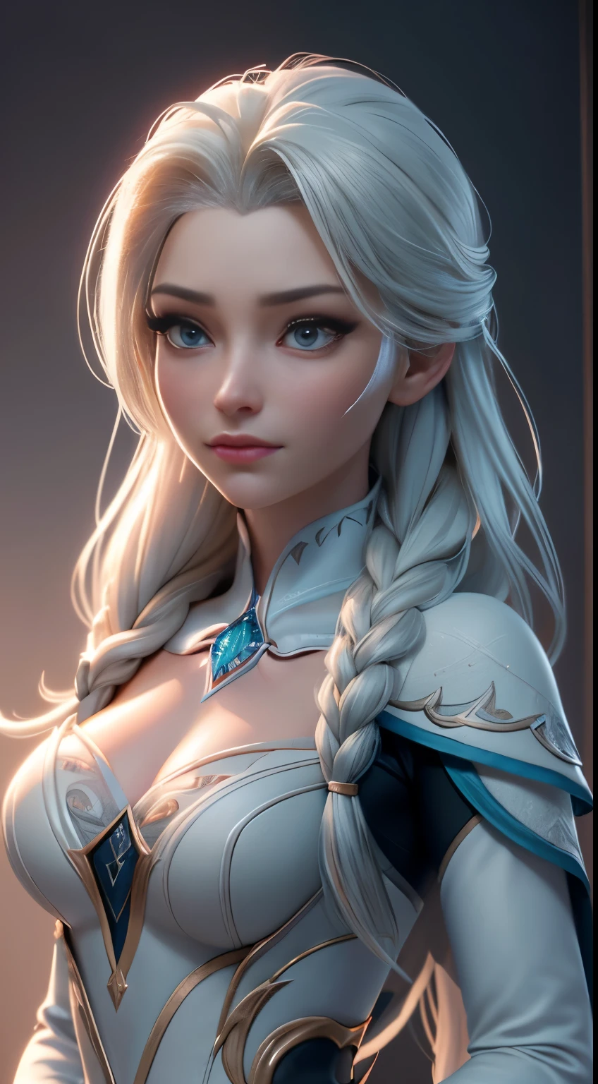 Highly detailed CG unity 8k wallpaper, style shot, complex, high detail, dramatic, highest quality movie still image, very detailed, masterpiece, best quality, character design, Elsa, Elsa from Frozen, (( Dark style)), realistic ultra-detailed rendering style, natural light, sharp character design, (hard focus, 8k), (((natural skin texture))), 8k textures, soft cinematic lighting, adobe lightroom, dark room, hdr, Sophisticated, Elegant, Rich Detail, Sharp Focuilm Look) )), Soothing Tones, Detail Frenzy, Intricate Detail, Super Detail, Low Contrast, Soft Film Lighting, Dull Colors, Exposure Blending, HDR, Fade, 35mm, f/1.4, ISO64, f16, 25 sec.