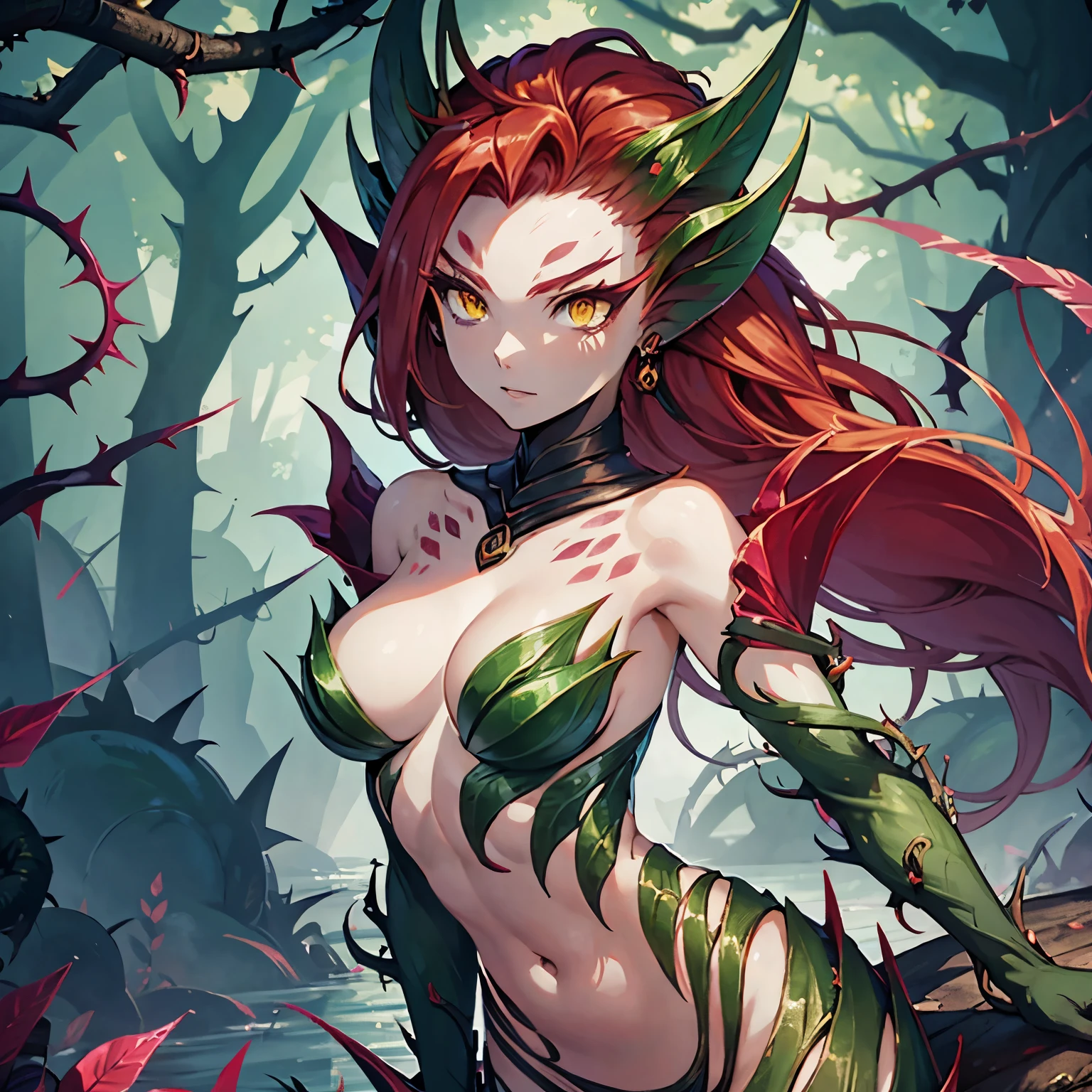 Zyra - Rise of the Thorns - League of Legends, cara seria, chibi, HD