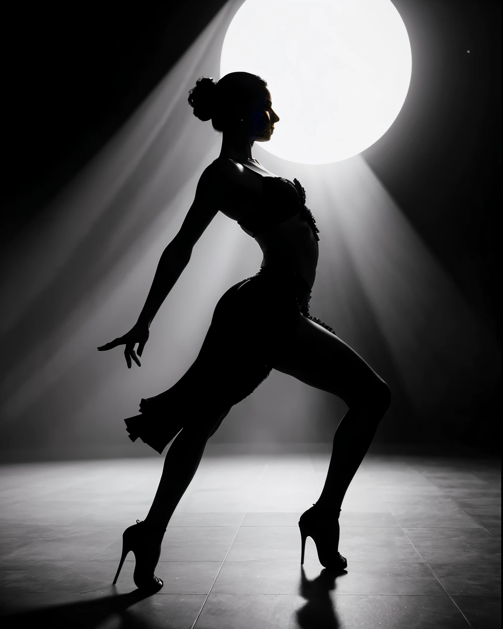 ballet dancer , big ass , big bobs, White background , long hair