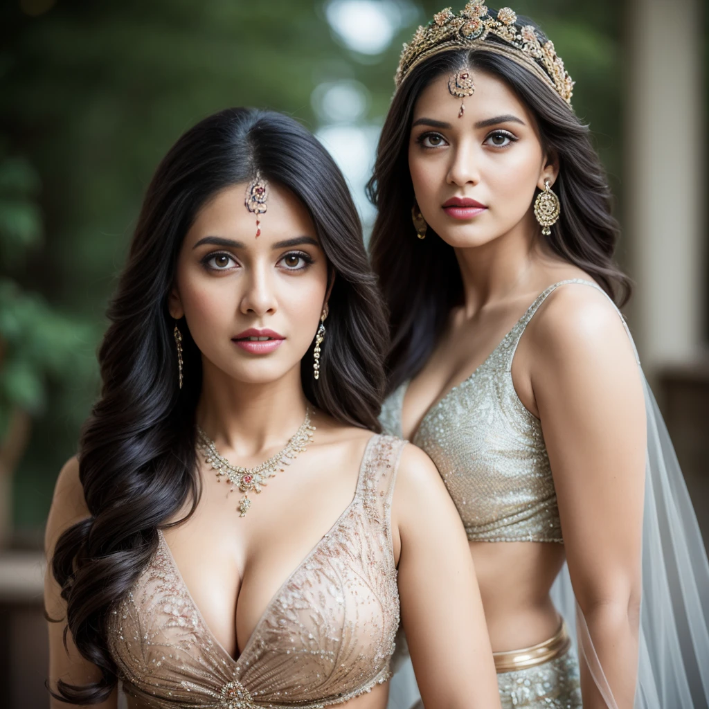 A half body of confident-looking Bangladesh woman with long and thick hair, (masterpiece, best quality:1.2), looking at viewer, hazel eyes, a smile on the face, royal and lusty look, straight standing posing like a professional model for a photoshoot, (((big breast))), perfect composition and light, hyper realistic, super detailed, 8k, high quality, trending art, trending on art station, photo, intricate details, highly detailed,((cropped open huge boobs)), (((Misty Encounter detail background)))), (((wearing a colourful Hijab with a headwear with designs and patterns with sleeves))), ((((big sexy Hour Glass body shape)))), ((((Misty Encounter detailed background behind her)))), (((Portrait Fashion Photo))), ((long wavy thick hair style)), (((hyper realistic skin texture with makeup with blush face))), hair bobbles, wince, solid circle eyes, light smile, ear blush, fang, ccurate, makeup, Surrealism, drop shadow, anaglyph, stereogram, tachi-e, pov, atmospheric perspective, glowing light, backlighting, ray tracing, image fill, anaglyph, stereogram, scanlines, speed lines, silhouette, vignetting, 8k, super detail, best quality