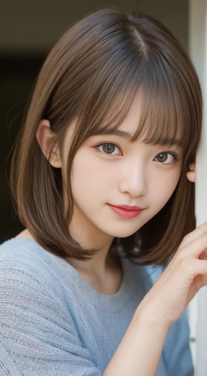 table top, highest quality, figure, super detailed, small details, High resolution, 8k wallpaper, 完璧なダイナミックな構figure, detailed and beautiful eyes, summer of ladies,medium hair,natural color lips,smile,Harajuku、20 year old girl、Cook in a sexy shot of the lens、depth of subject、film grain、Ilford HP5、Clean clothing、