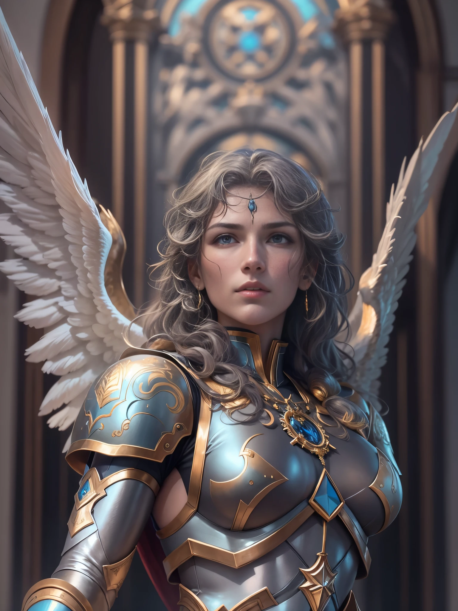 Archangel Michael、The Four Archangelasutepiece,Best Quality,ultra-detailliert,hight resolution,hight resolution,4K,Portrait in 4K,8K,8K Portrait,Unity 8k壁纸,extremely details CG,Realistic,Raw photo,Real person,a portrait photo of,Photorealistic,Shiny skin,Detailed skin,