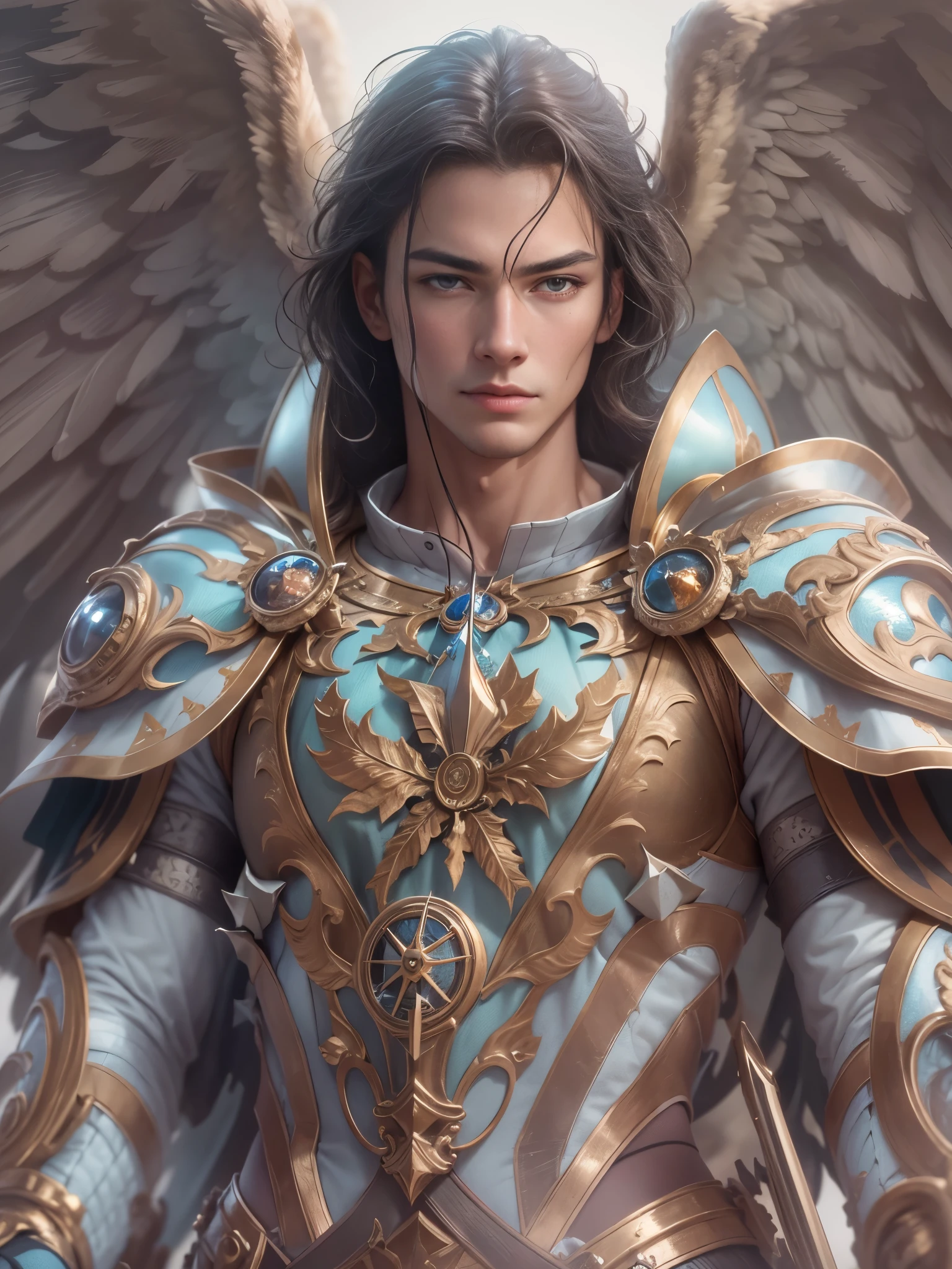 Archangel Michael、The Four Archangelasutepiece,Best Quality,ultra-detailliert,hight resolution,hight resolution,4K,Portrait in 4K,8K,8K Portrait,Unity 8k壁纸,extremely details CG,Realistic,Raw photo,Real person,a portrait photo of,Photorealistic,Shiny skin,Detailed skin,