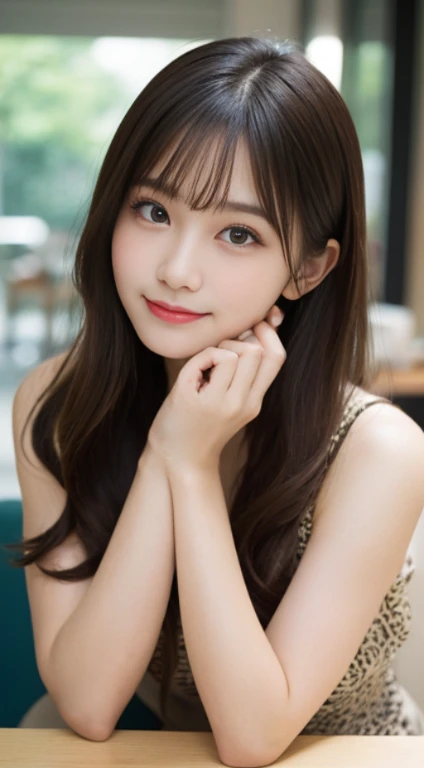 table top, highest quality, figure, super detailed, small details, High resolution, 8k wallpaper, 完璧なダイナミックな構figure, detailed and beautiful eyes, summer of ladies,medium hair,natural color lips,smile,Harajuku、20 year old girl、Cook in a sexy shot of the lens、depth of subject、film grain、Ilford HP5、Clean clothing、nude,