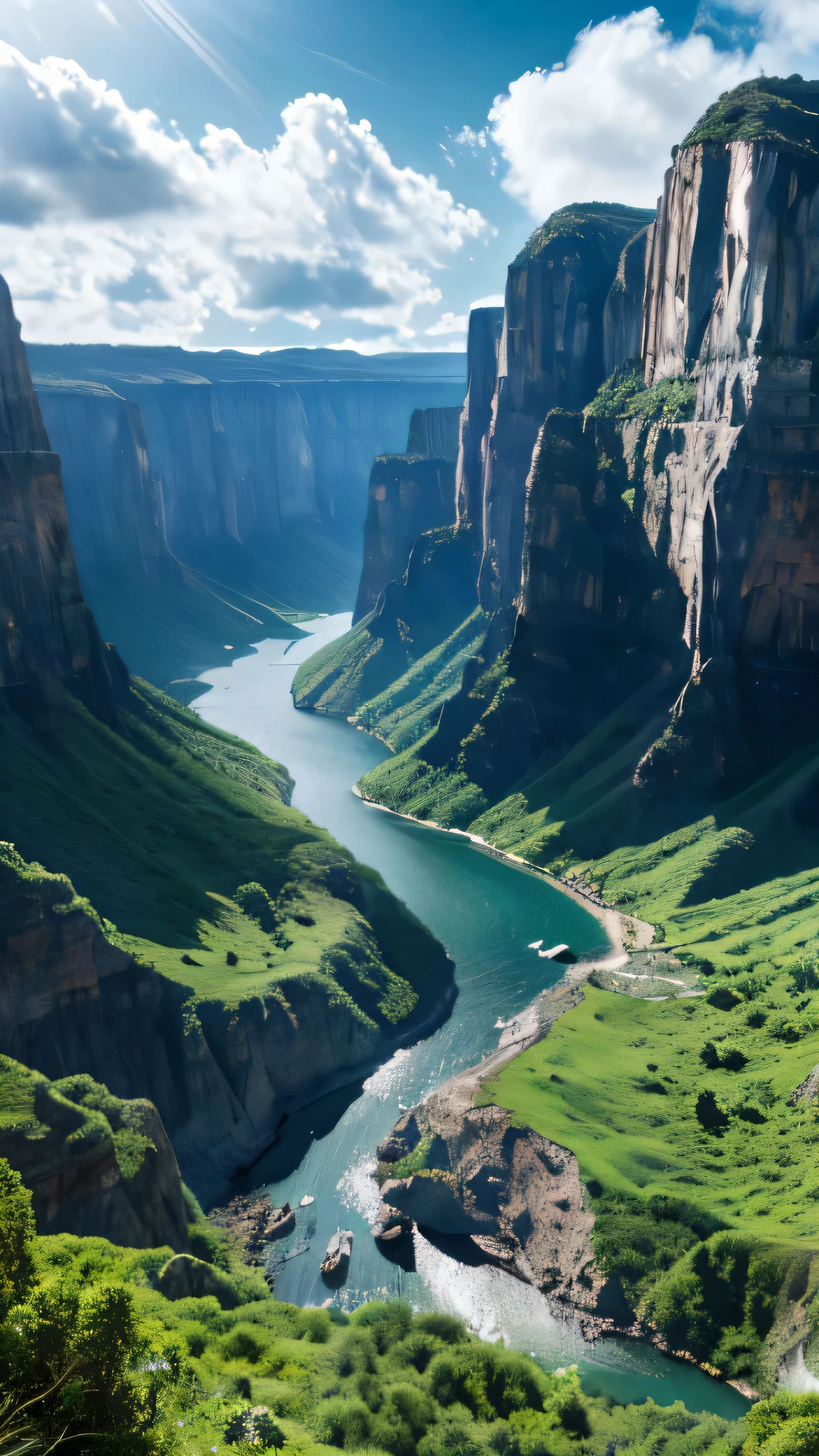 masterpiece, 最high quality, high quality, Highly detailed CG Unity 8K wallpaper, landscape, outdoor, null, cloud, null, There are no humans, Mountain, landscape, water, wood, blue null, waterfall, cliff, nature, lake, river , cloudy skies, award winning photography, Bokeh, Depth of written boundary, HDR, bloom, chromatic aberration, photorealism, very detailed, Trending at Art Station, trending on cgsociety, Complex, high detail, dramatic, mid journey art