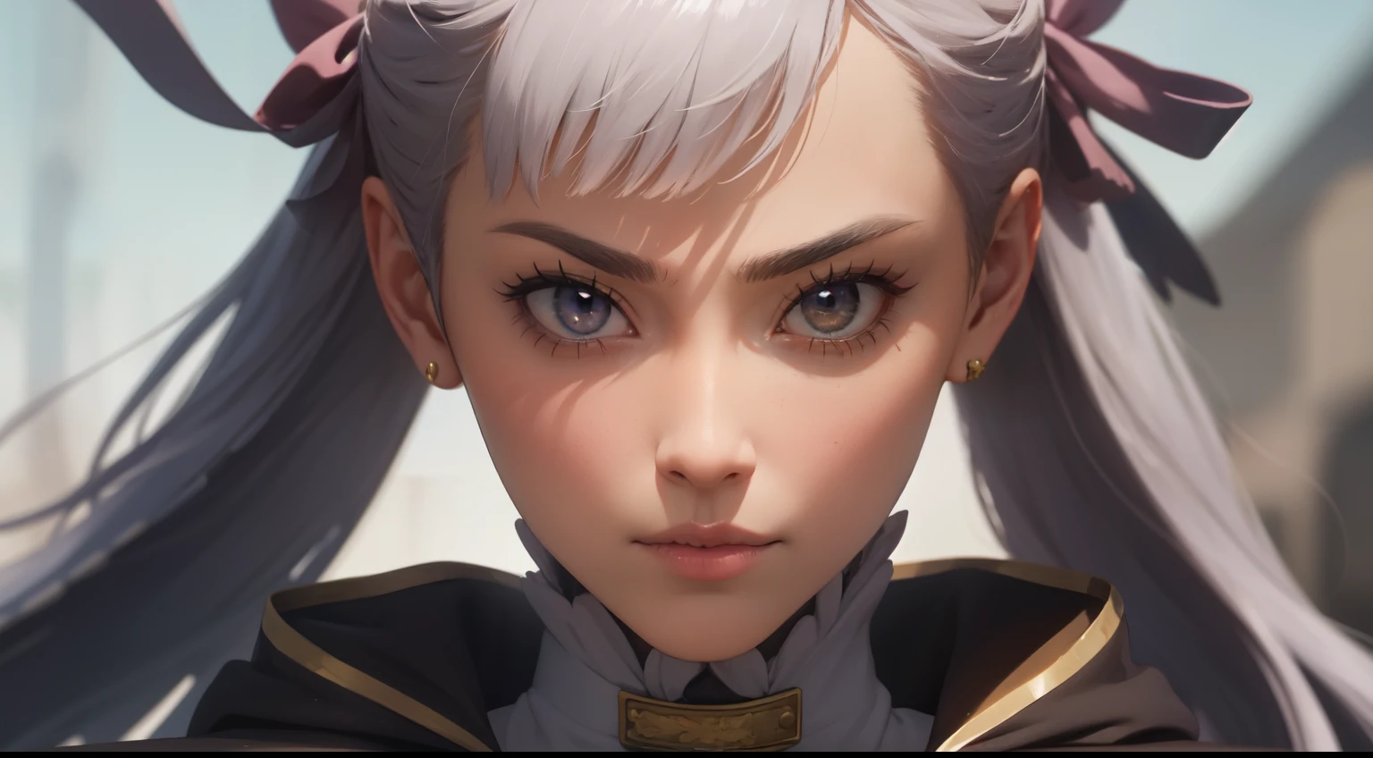 Noelle Silva, ( anime Black clove), um close up de uma mulher com cabelos brancos, linda pintura de personagem, peito grande, epic and exquisite character art, arte de personagem impressionante, por Fan Qi, Direction: Wuzhun Shifan, Guweiz on pixiv artstation