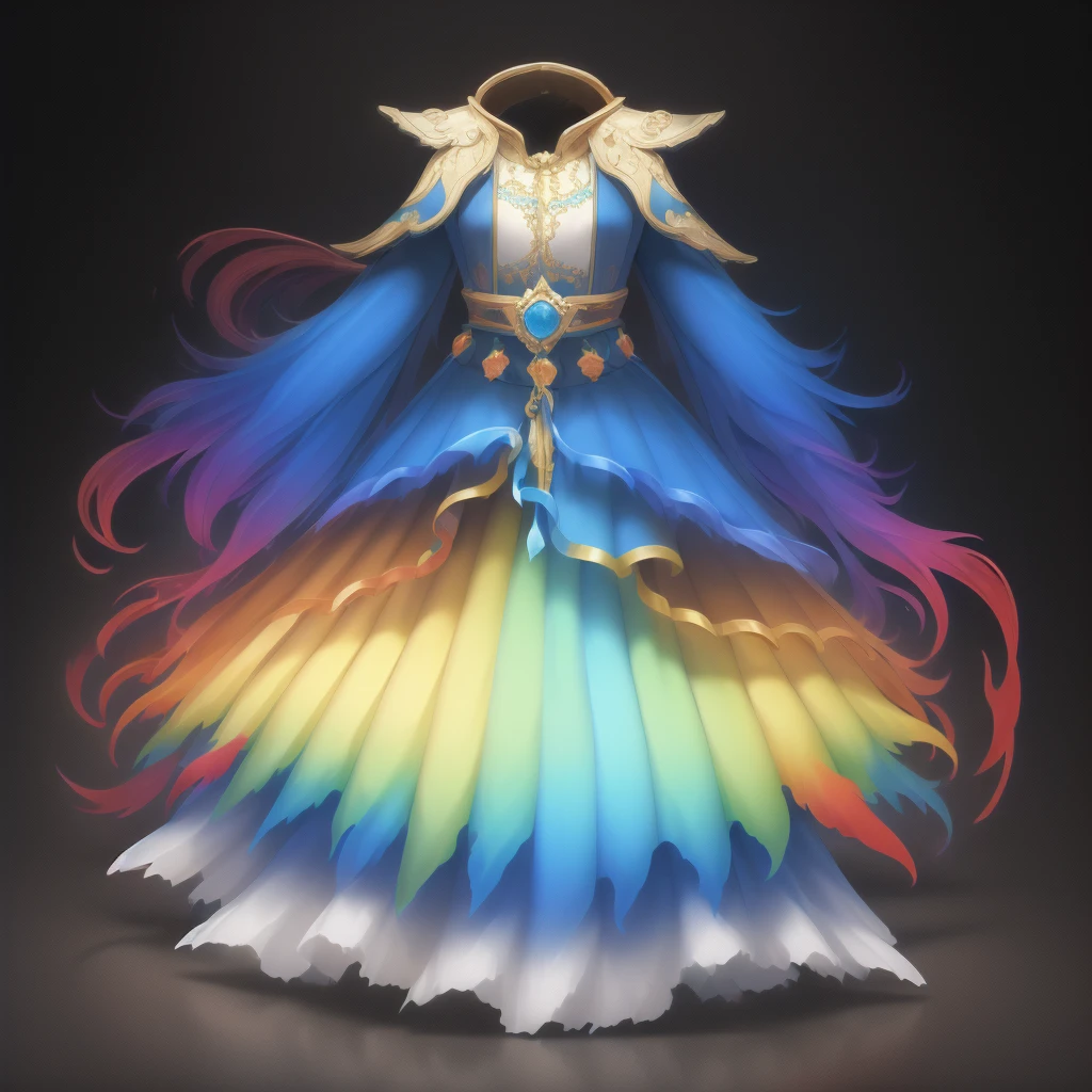 (Nobody: 1.5), Masterpiece, Ultimate, (Rainbow Colors), Cape, Viet Dress, Blue Dress, Game Icon, 