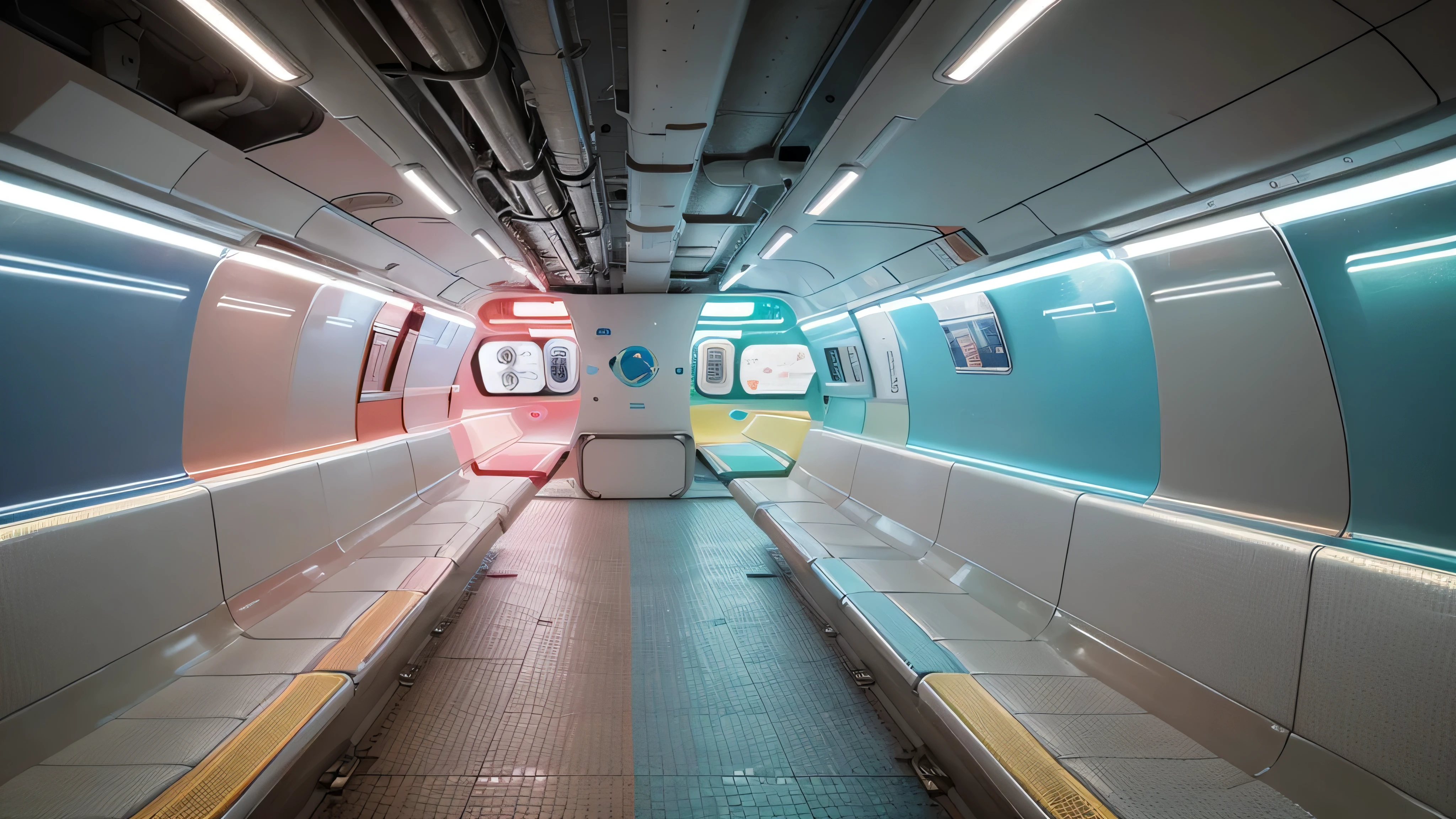 futuristic subway, light abstraction, Cover art with light abstraction, vector art, Contemporary Chinese art, Gradient of color, Soft color palette, layered forms, Whimsical animation, The style is ethereal and abstract
Completed50%